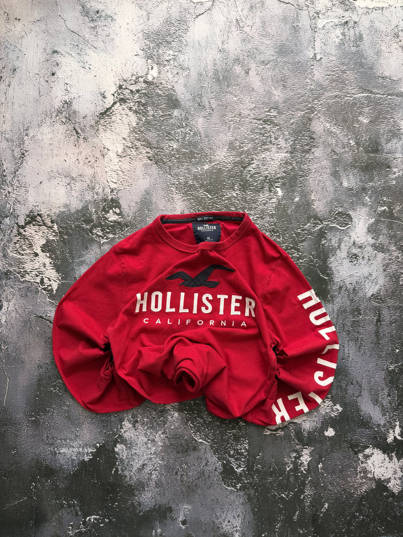 koszulka longsleeve HOLLISTER red y2k prosty krój