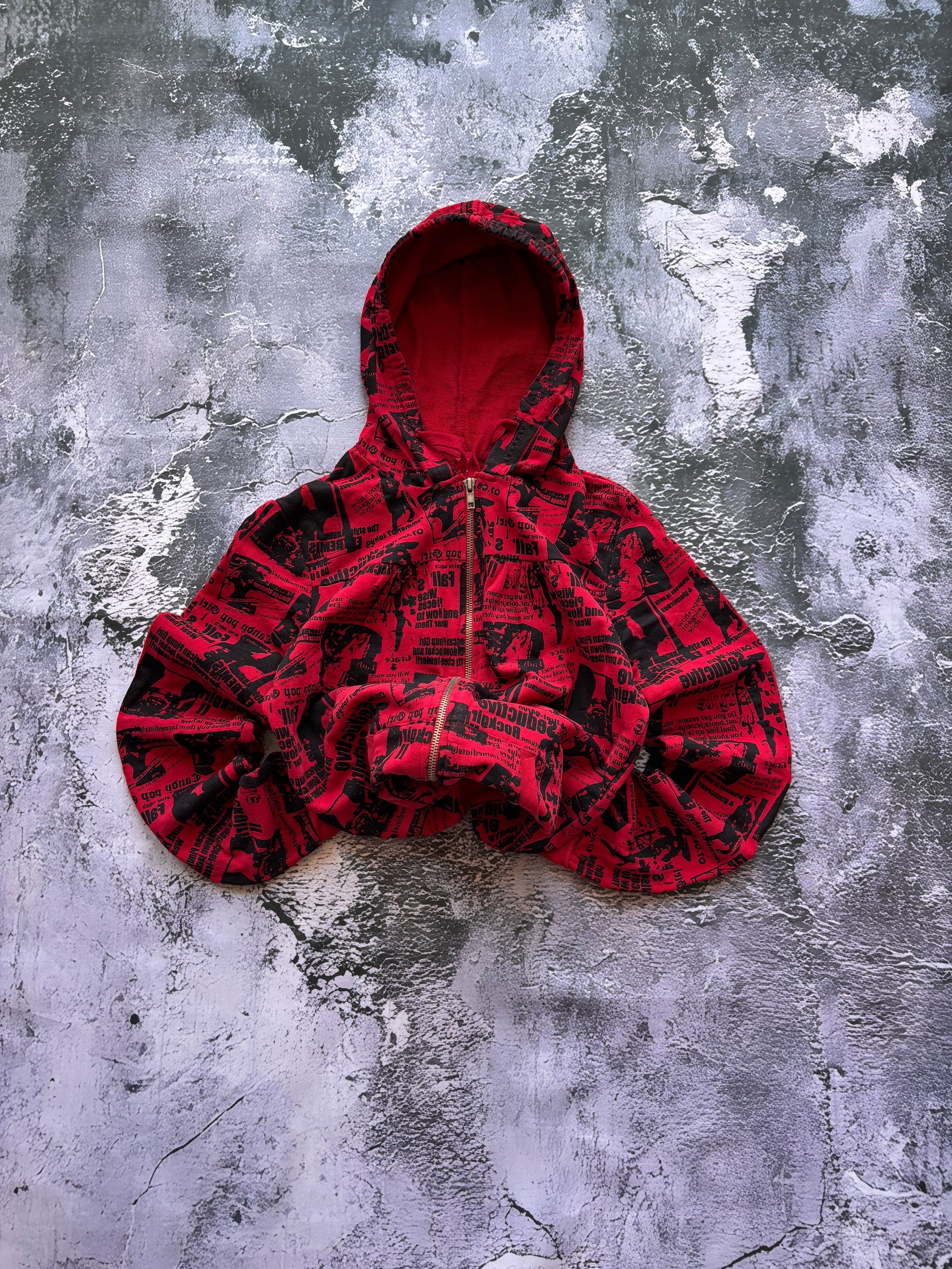 UNIKATOWA BLUZA VINTAGE Y2K 90S  RED PRZYLEGAJĄCY KRÓJ