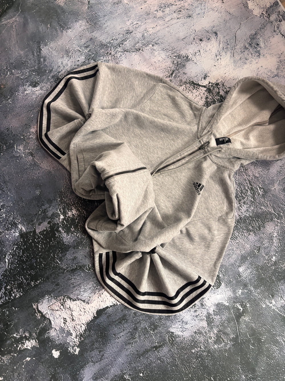 bluza hoodie Adidas basic czarno szara zip classic oversize
