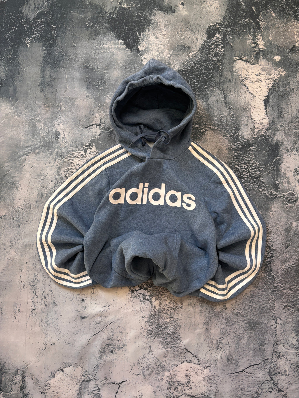 bluza hoodie Adidas big logo blue w paski viral