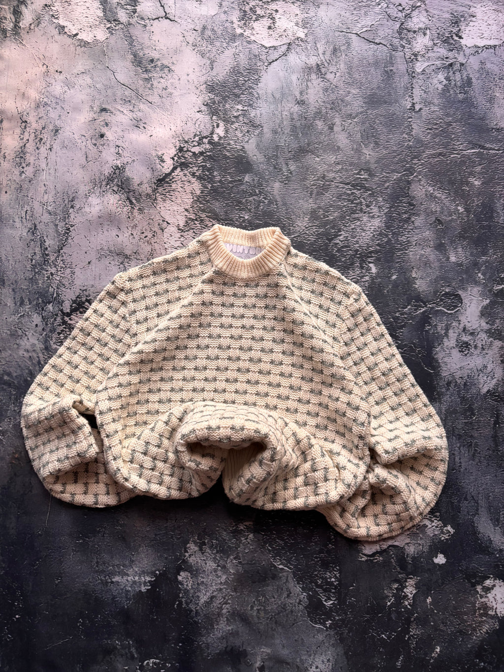 sweter biały wełna