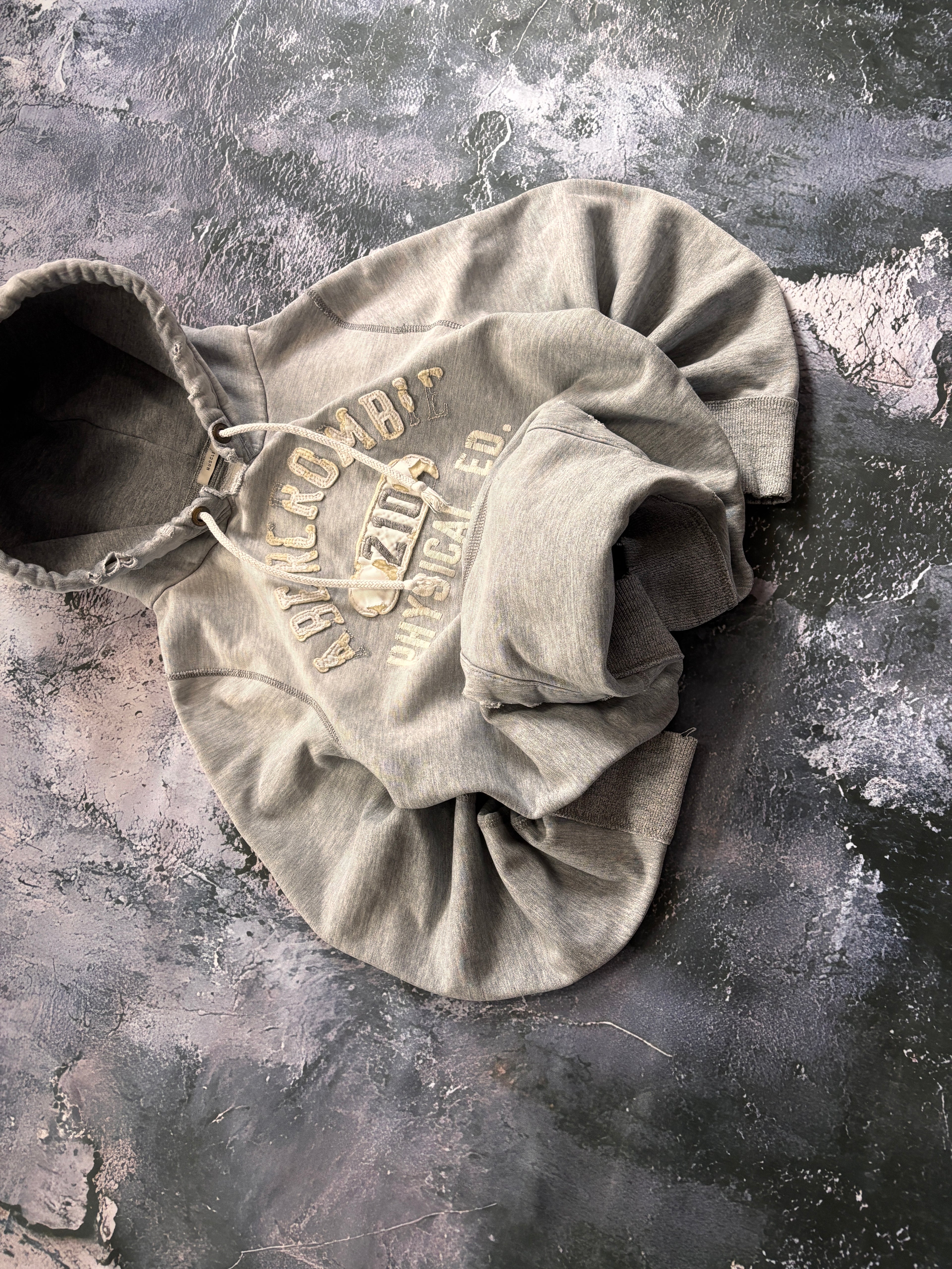 BLUZA HOODIE Abercrombie EFEKT DISTRESSED CUSTOM vintage retro basic