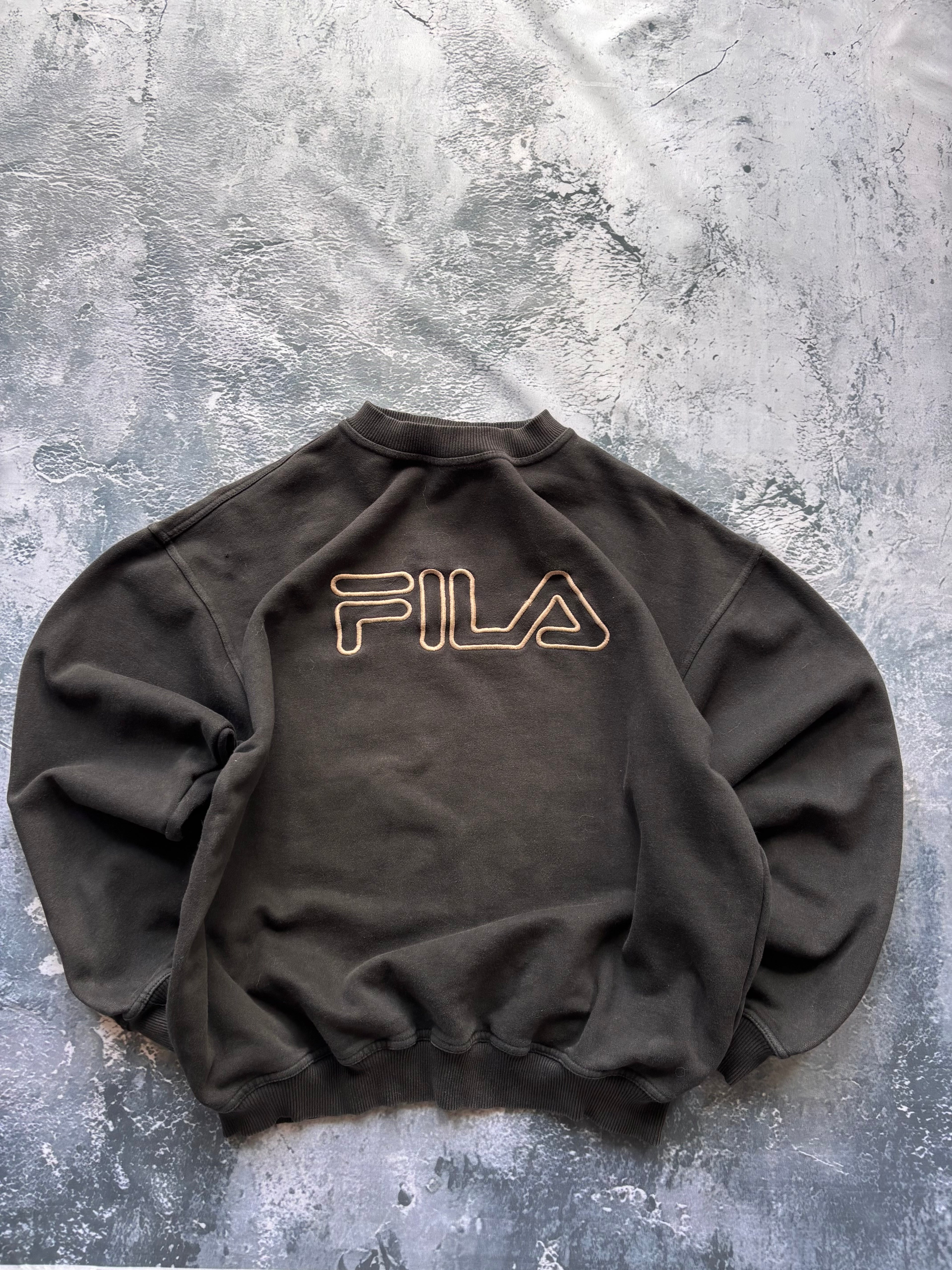 bluza hoodie czarna FILA vintage retro 90s