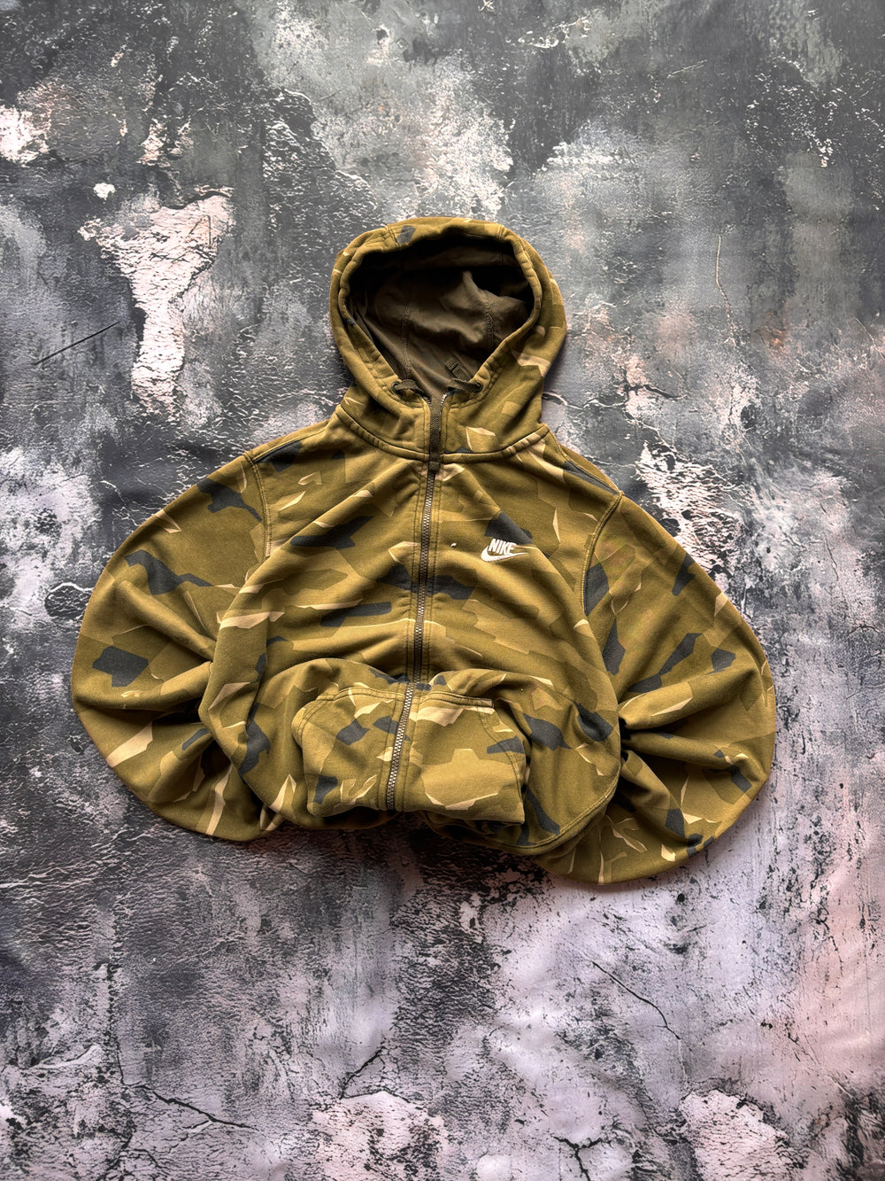 Bluza zip hoodie moro camo nike vintage oversize