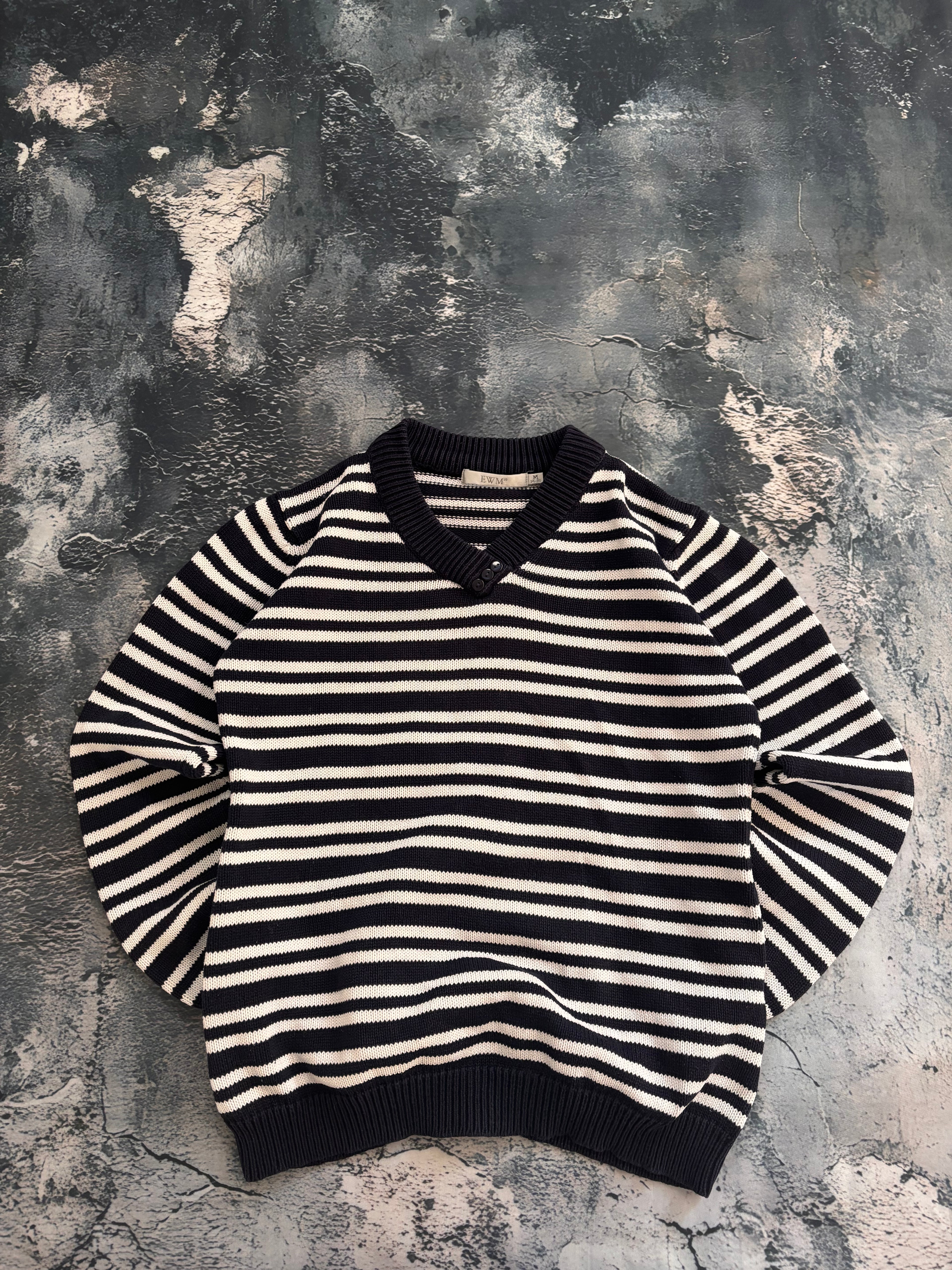 Sweter czarno biały w paski 100% bawełna