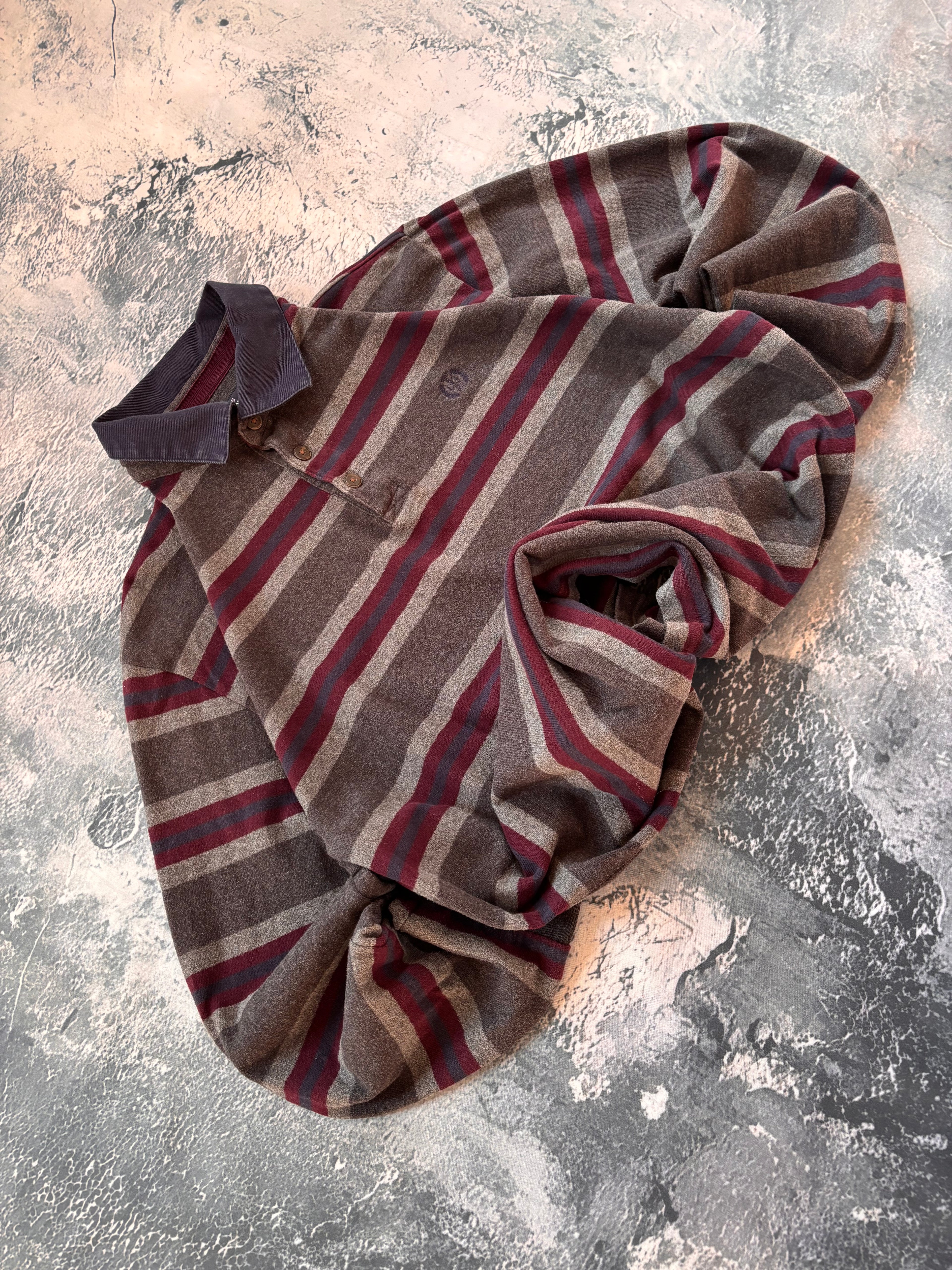 Koszulka longsleeve szaro bordowa