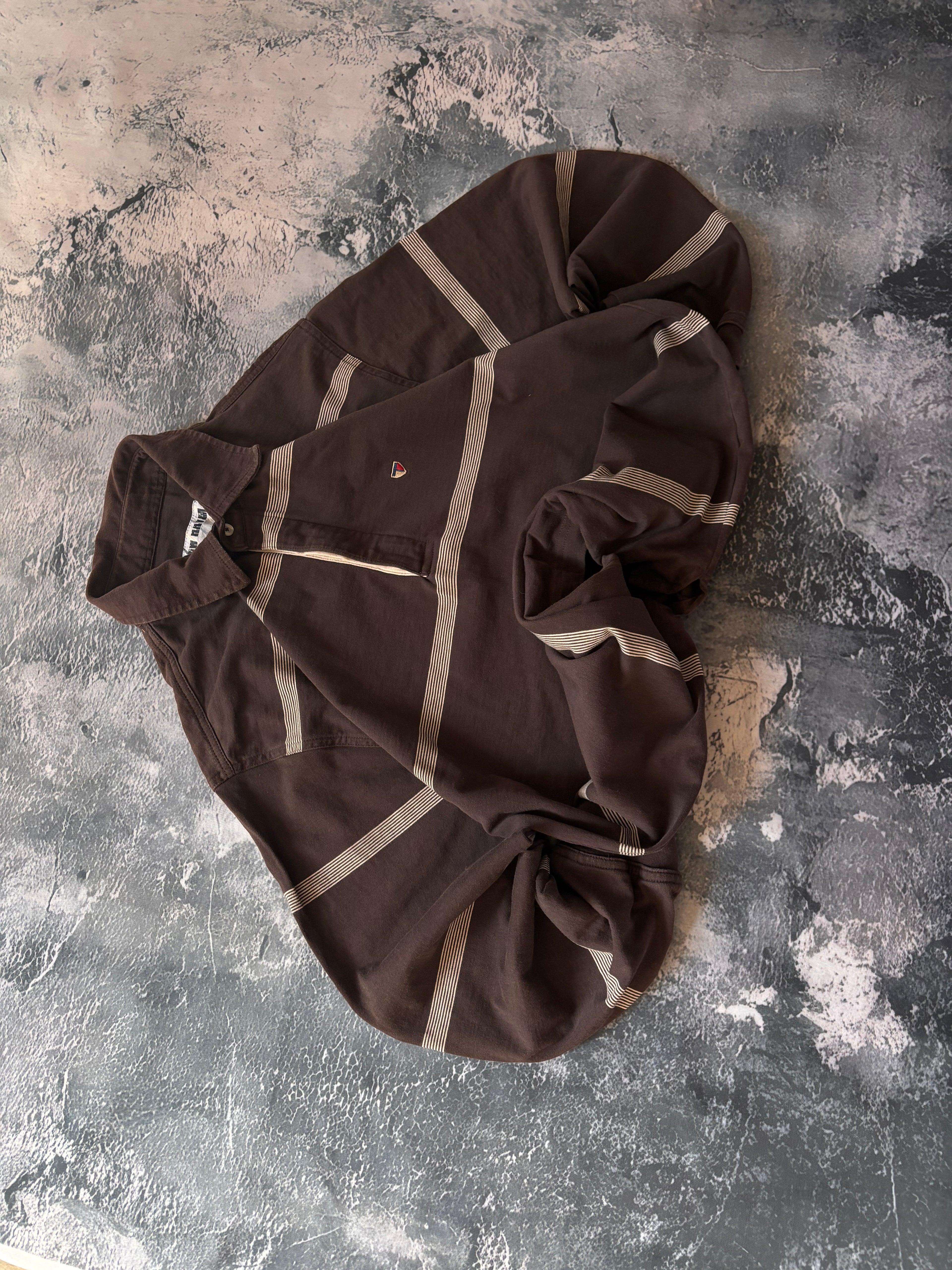 koszulka longsleeve brown vintage 90s retro prosty krój