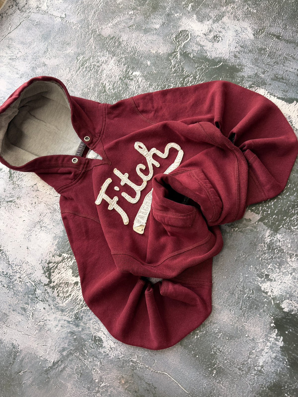 BLUZA HOODIE PROSTY KROJ UNIKATOWA ABERCROMBIE BURGUND Y2K RETRO VINTAGE