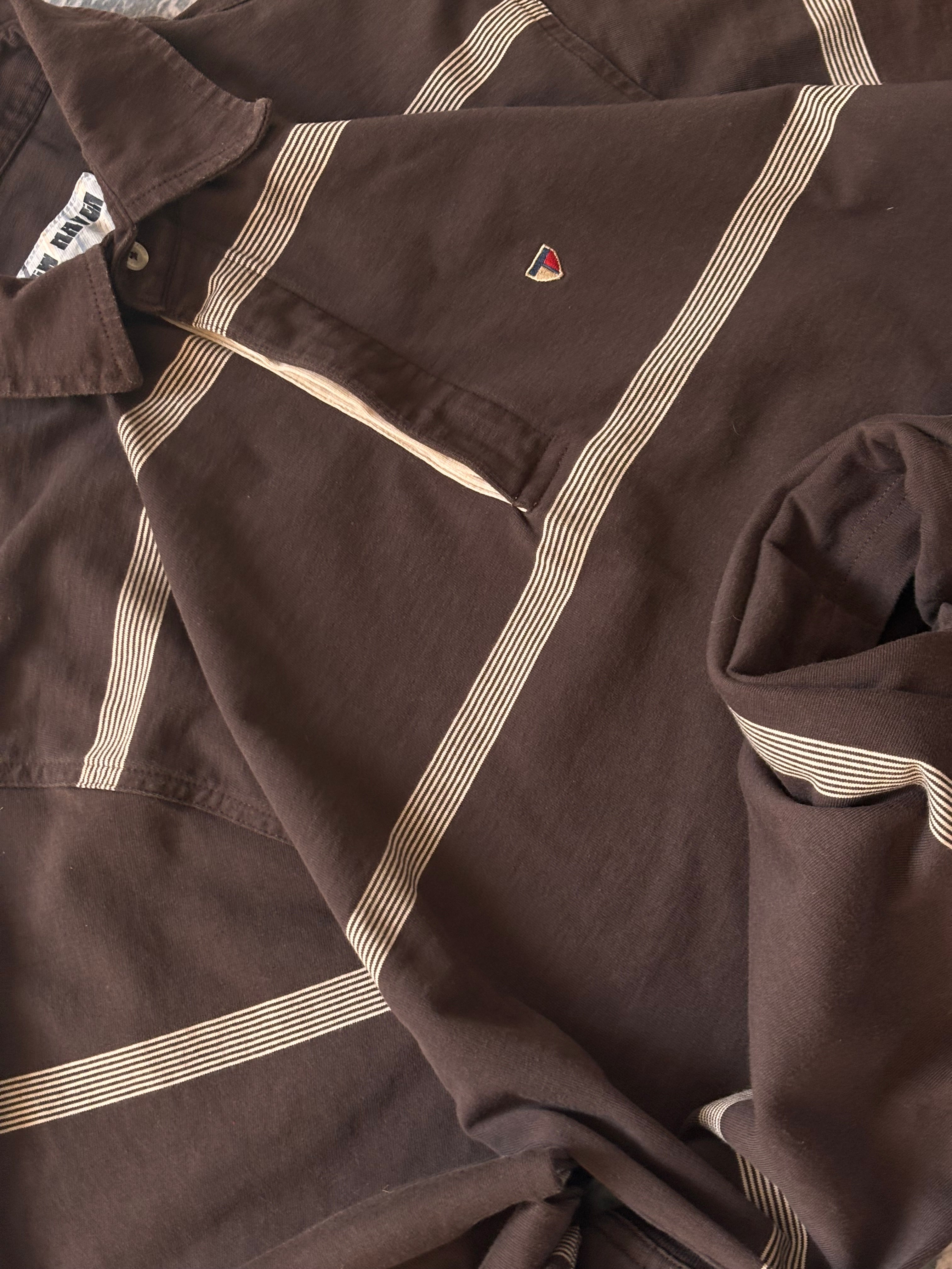 koszulka longsleeve brown vintage 90s retro prosty krój
