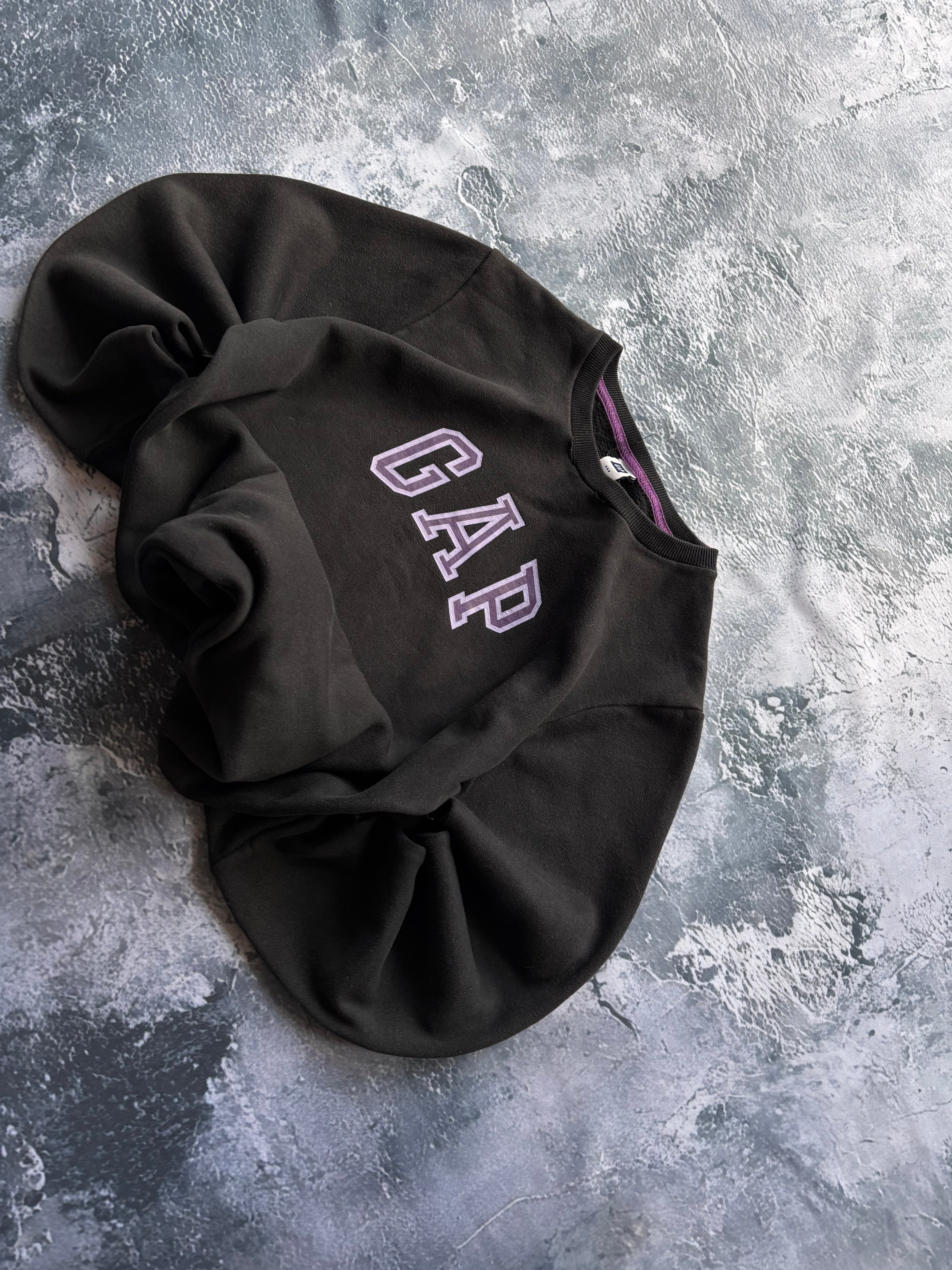 bluza hoodie GAP czarna big logo