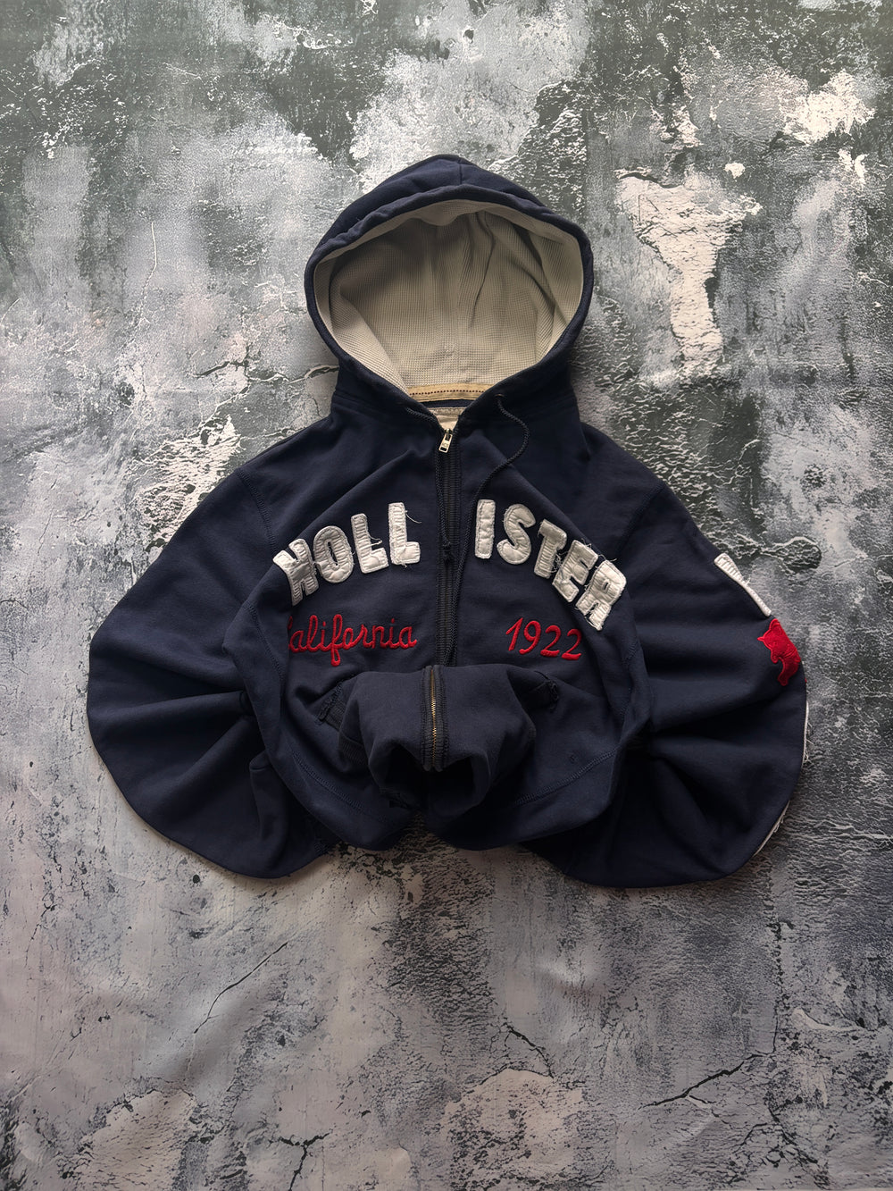 ZIP HOODIE HOLLISTER VINTAGE RETRO GRANATOWA