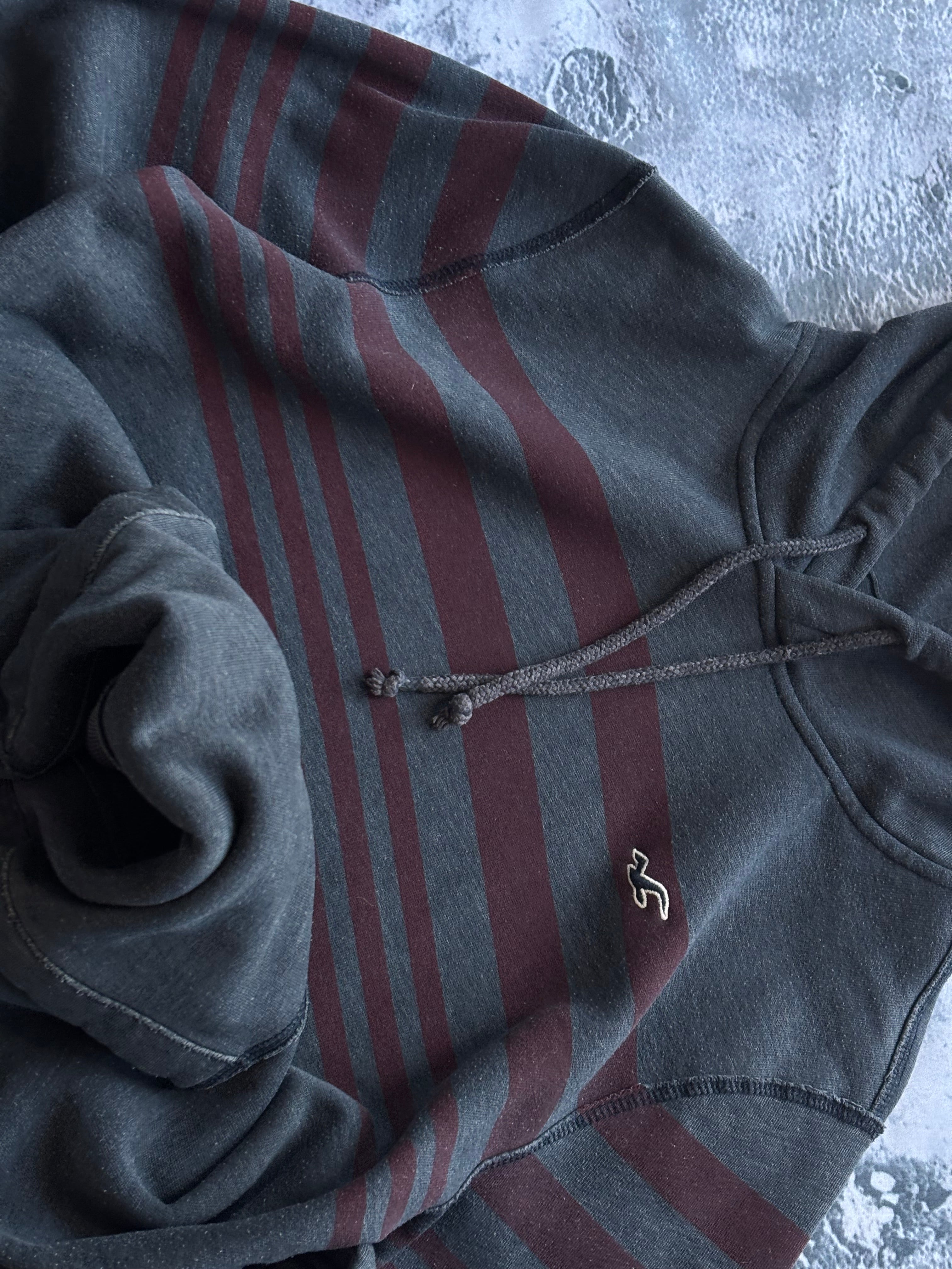 bluza hoodie szara vintage burgundowa HOLLISTER retro american usa w paski