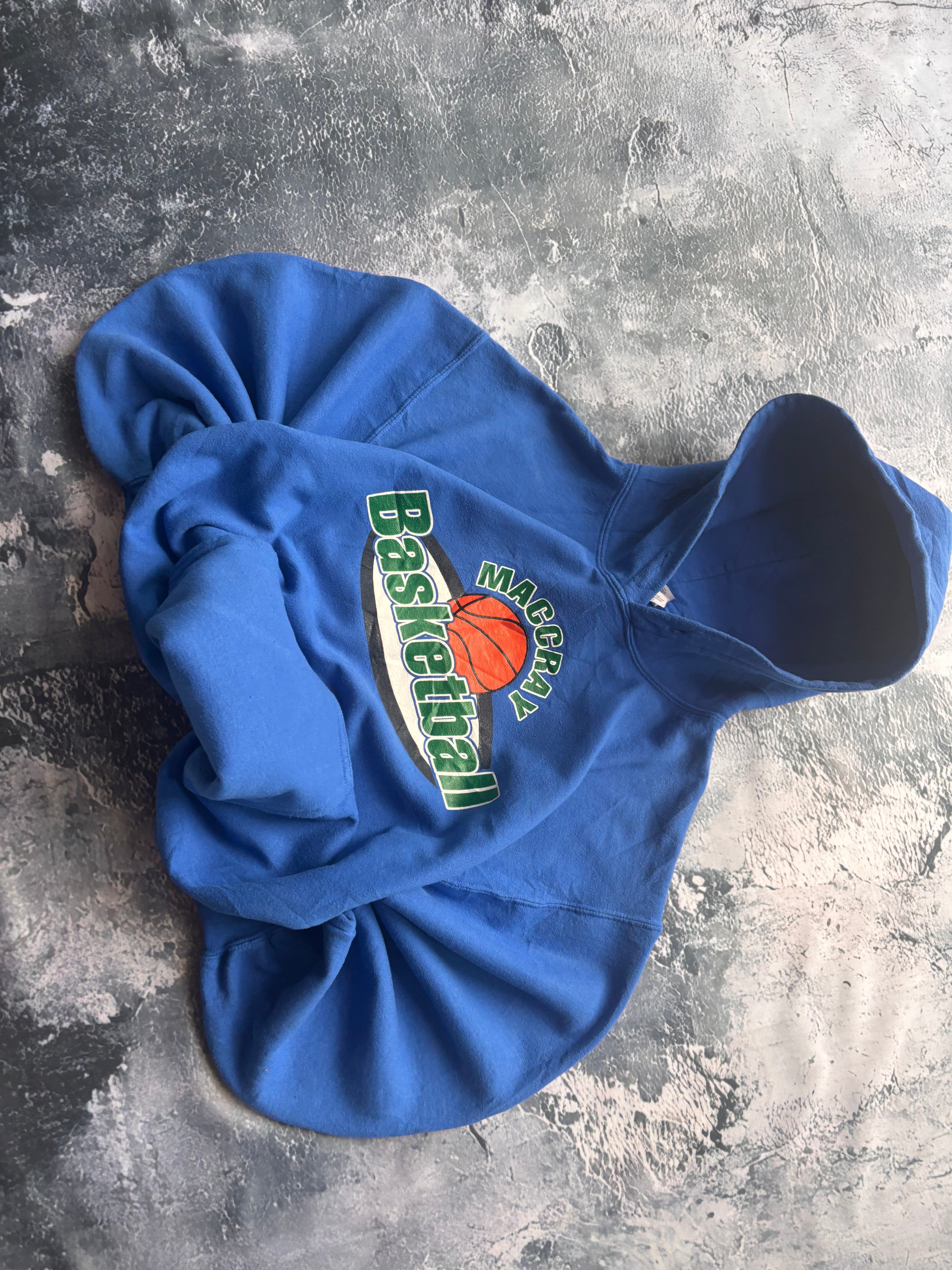 bluza hoodie vintage niebieska vintage BASKETBALL
