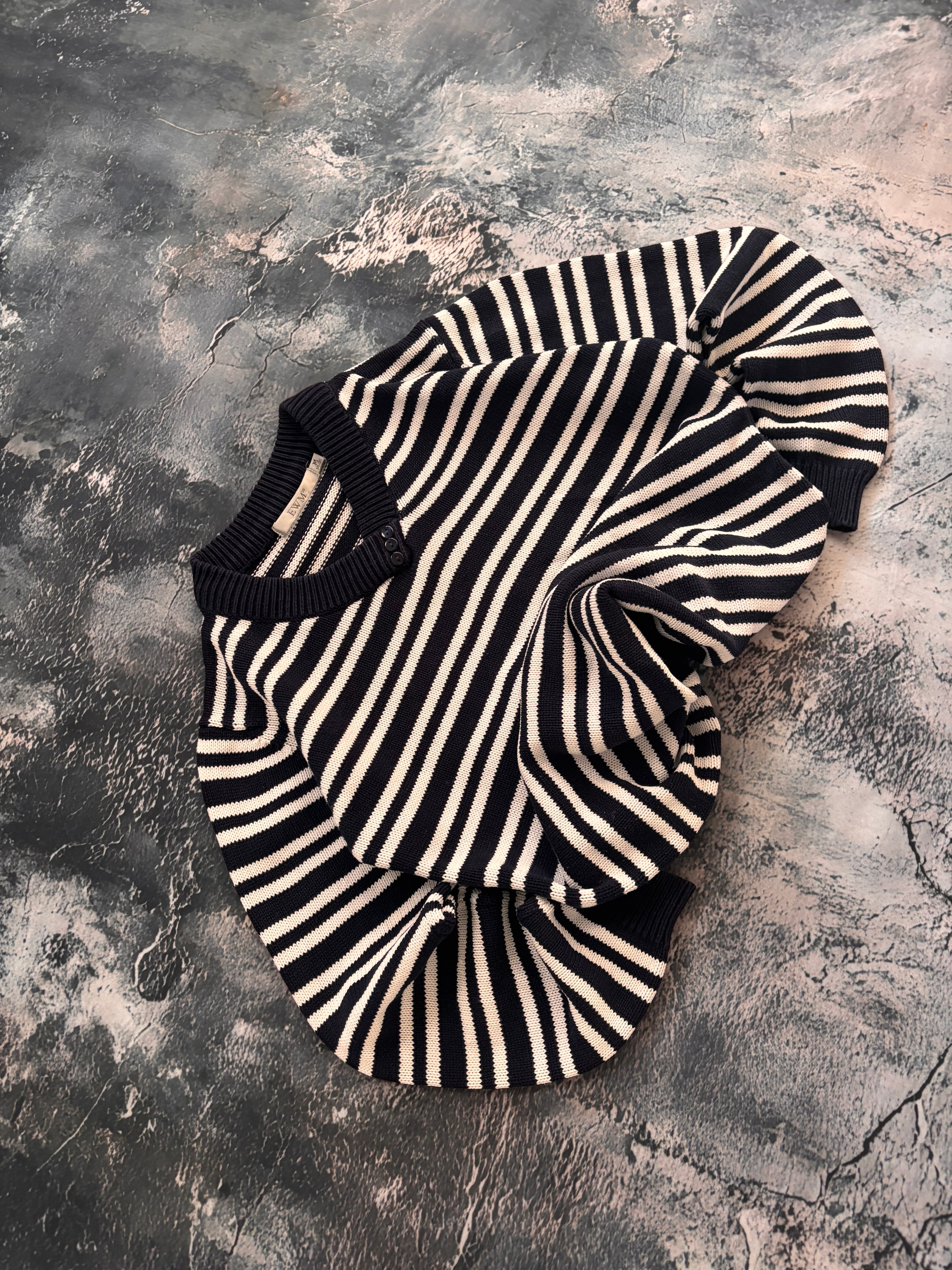 Sweter czarno biały w paski 100% bawełna