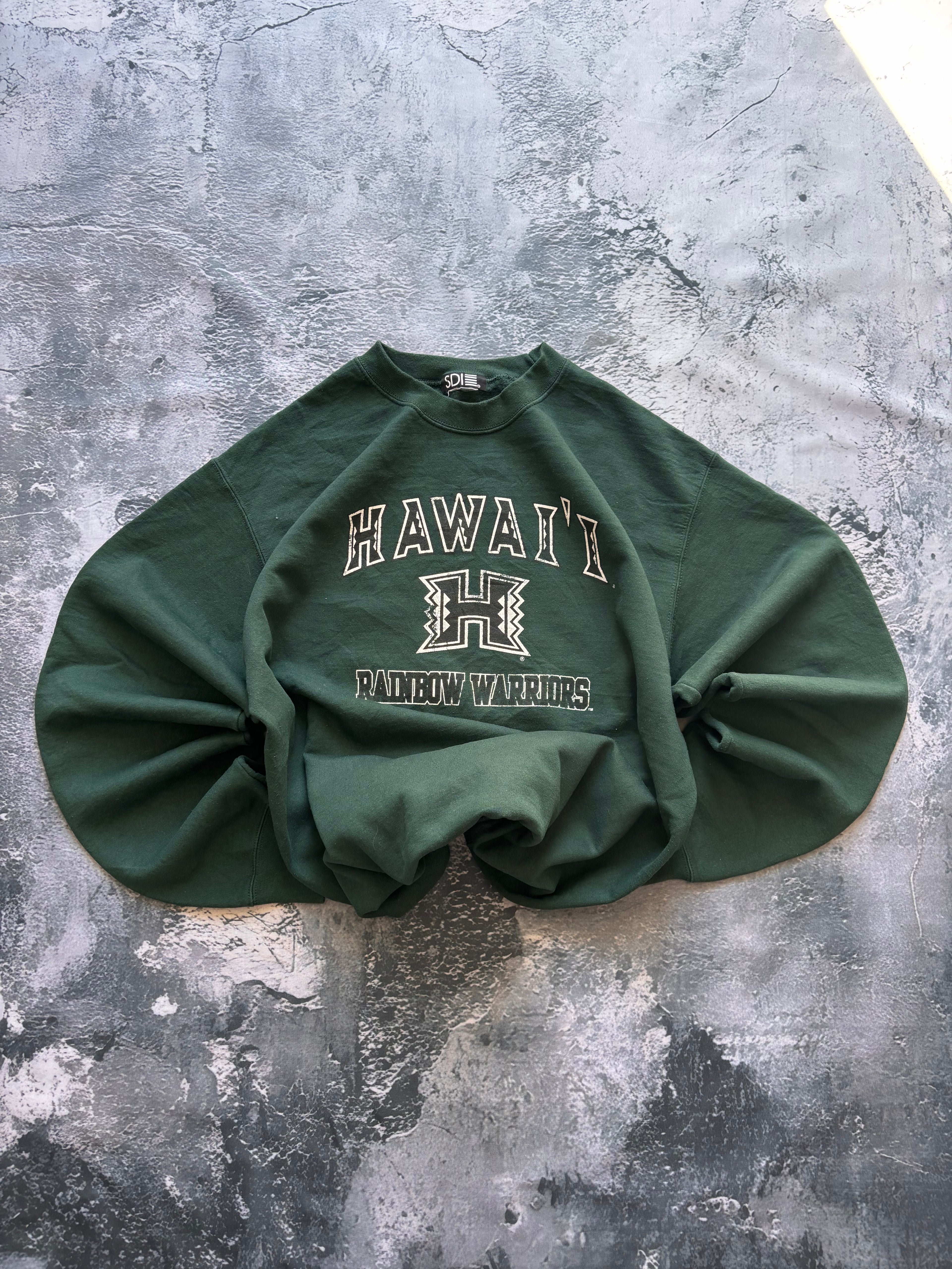 bluza crewneck HAWAI ciemnozielona oversize