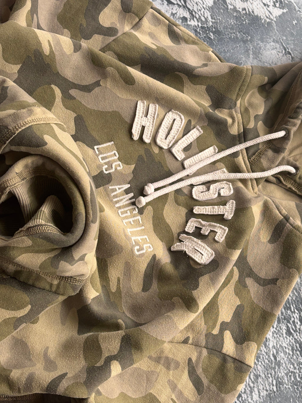 BLUZA HOODIE HOLLIESTER MORO CAMO VINTAGE Y2K RETRO