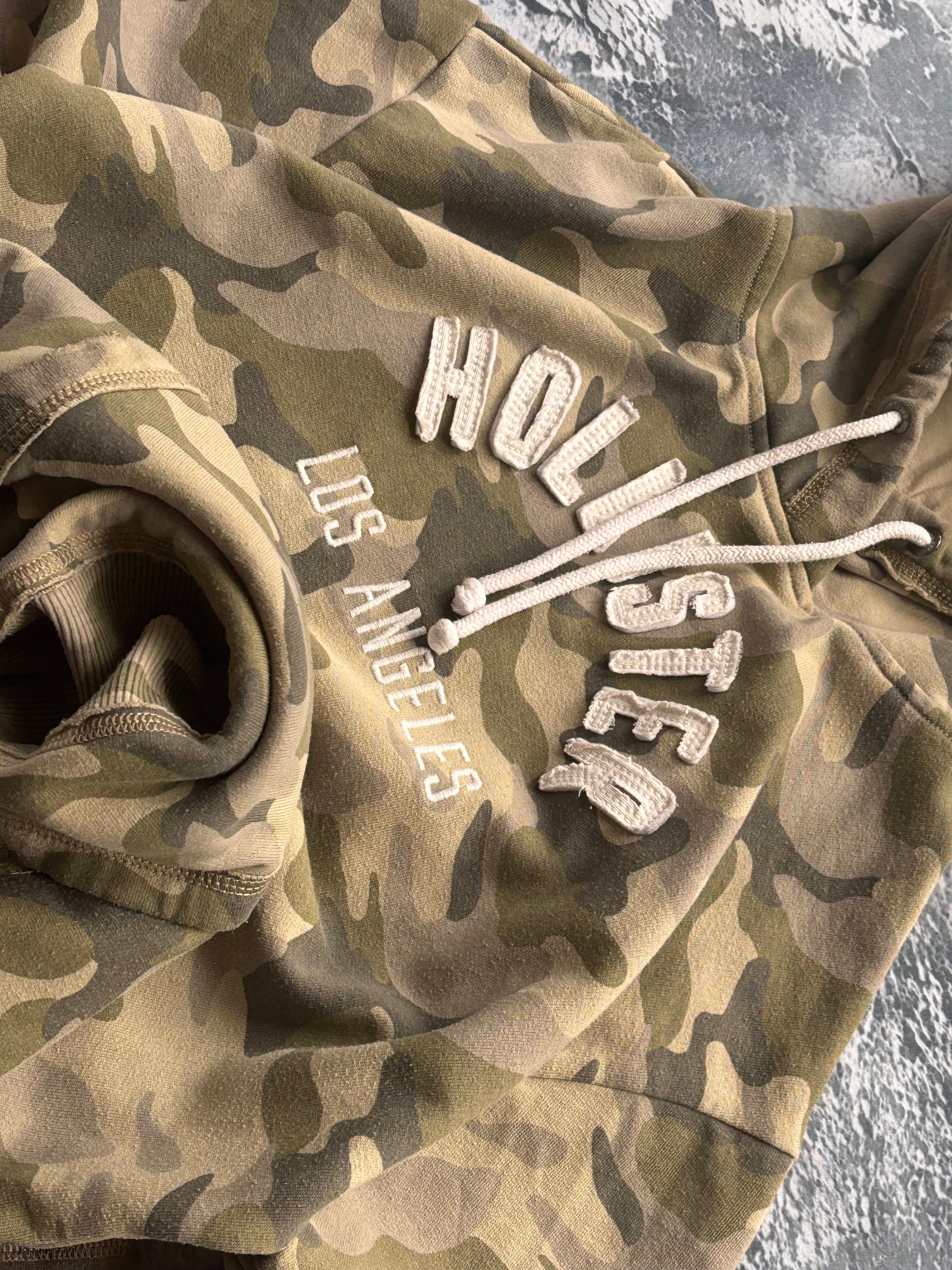 BLUZA HOODIE HOLLIESTER MORO CAMO VINTAGE Y2K RETRO