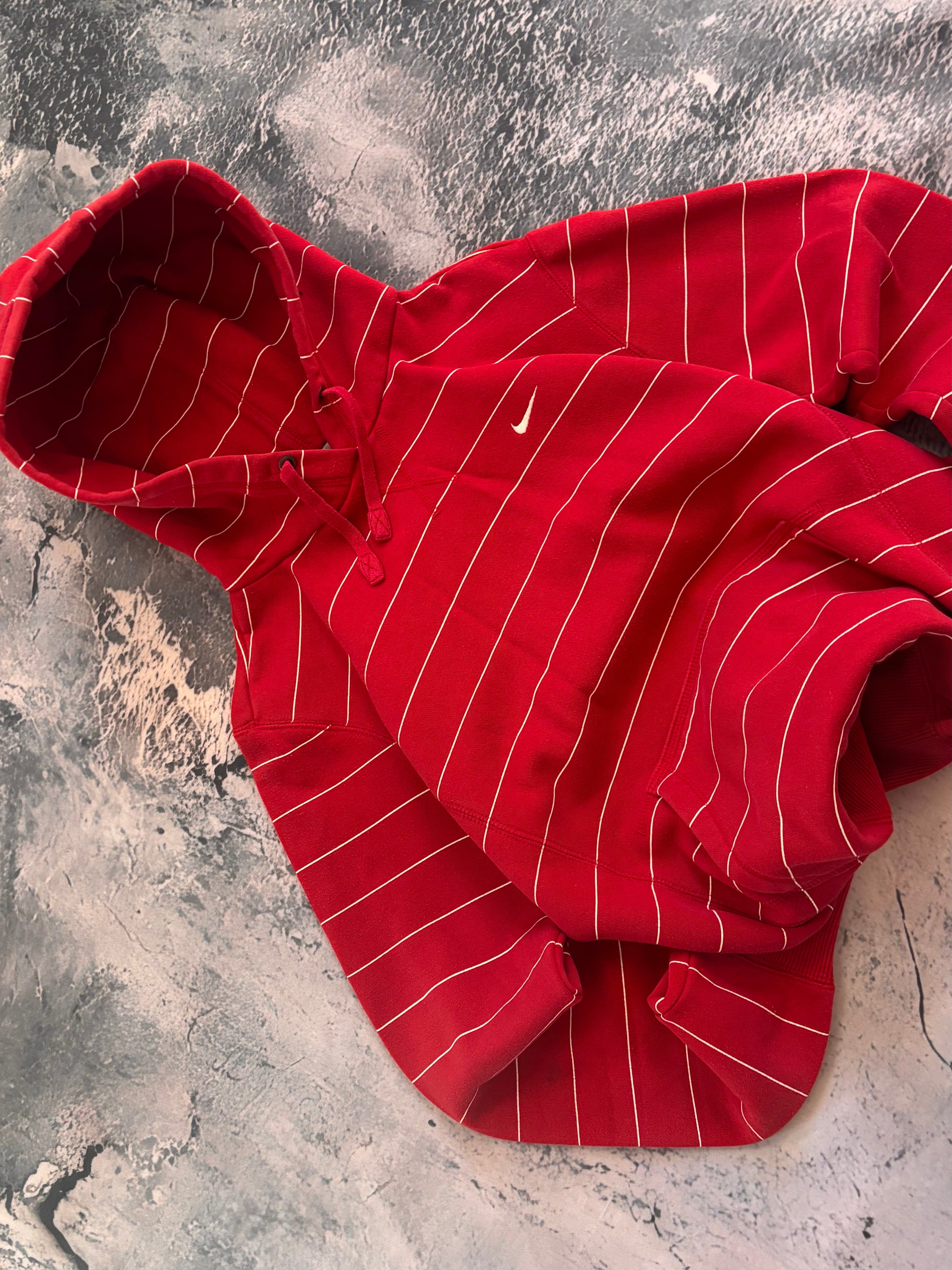 Bluza hoodie Nike paski czerwona oversize vintage oldschool retro 90s streetwear