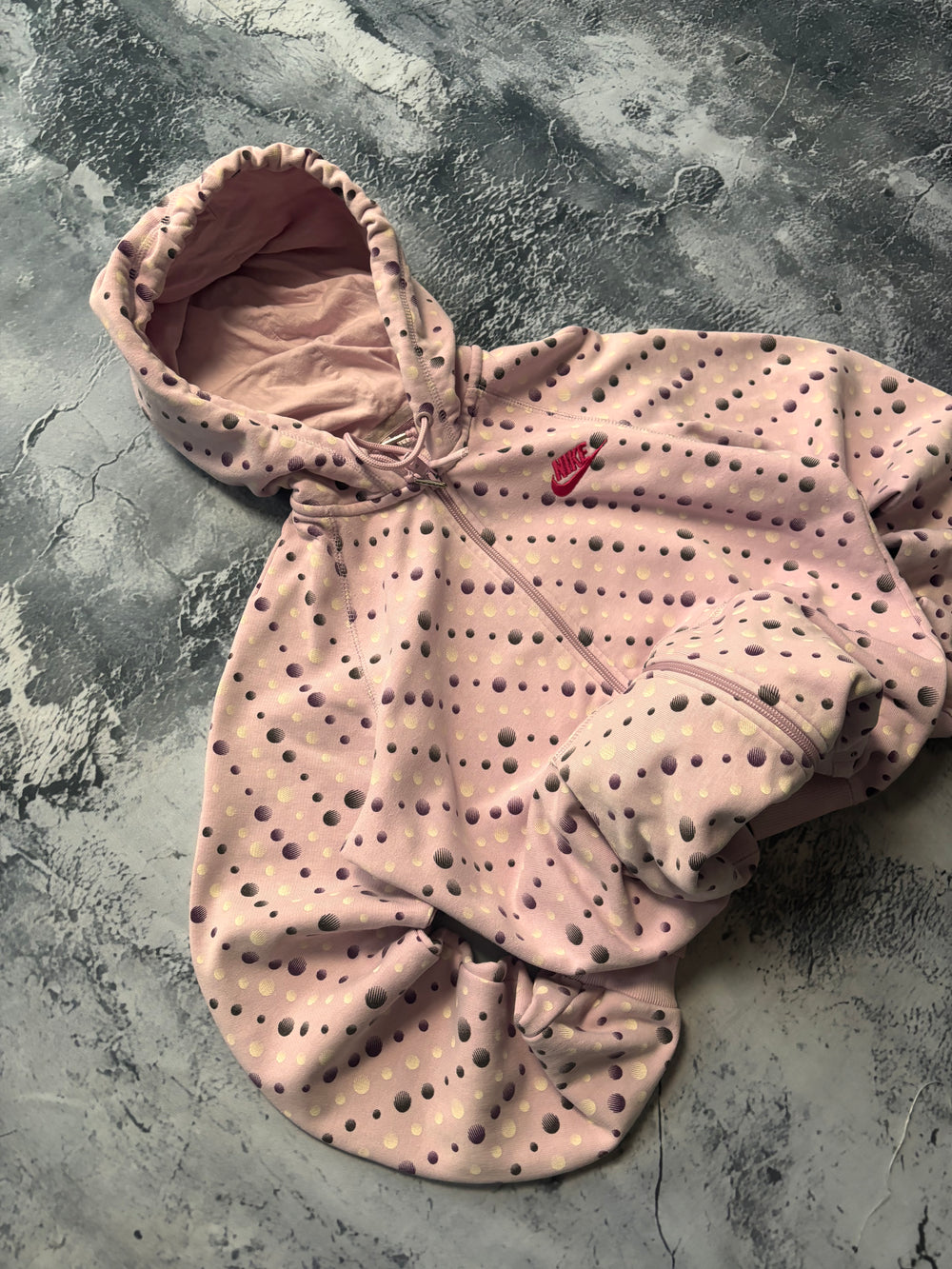 bluza hoodie nike pink w kropki vintage retro