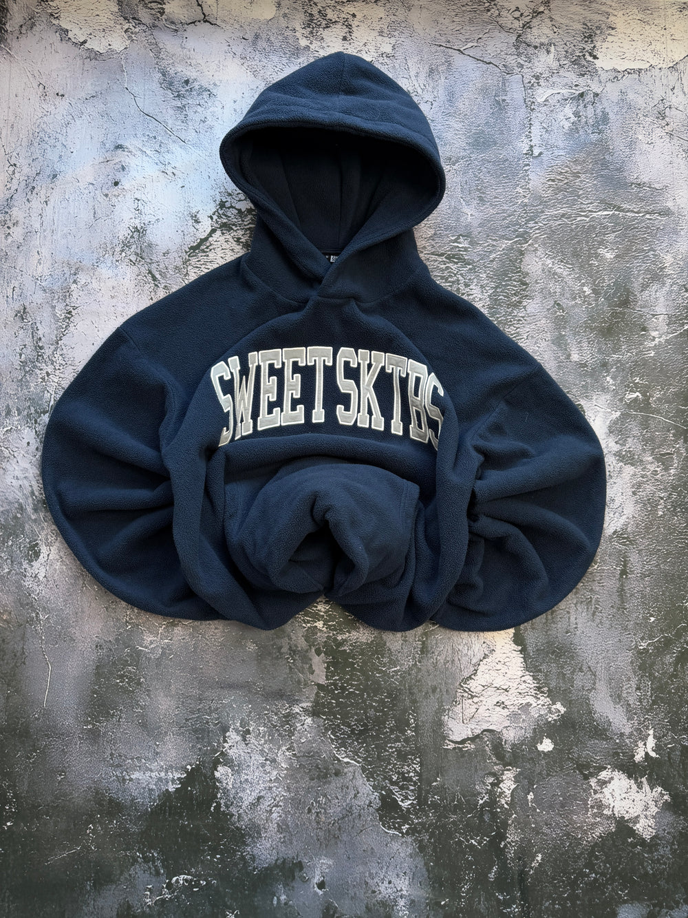 BLUZA HOODIE GRANATOWA   Z ZACISKANYM ŚCIĄGACZEM VINTAGE BASIC