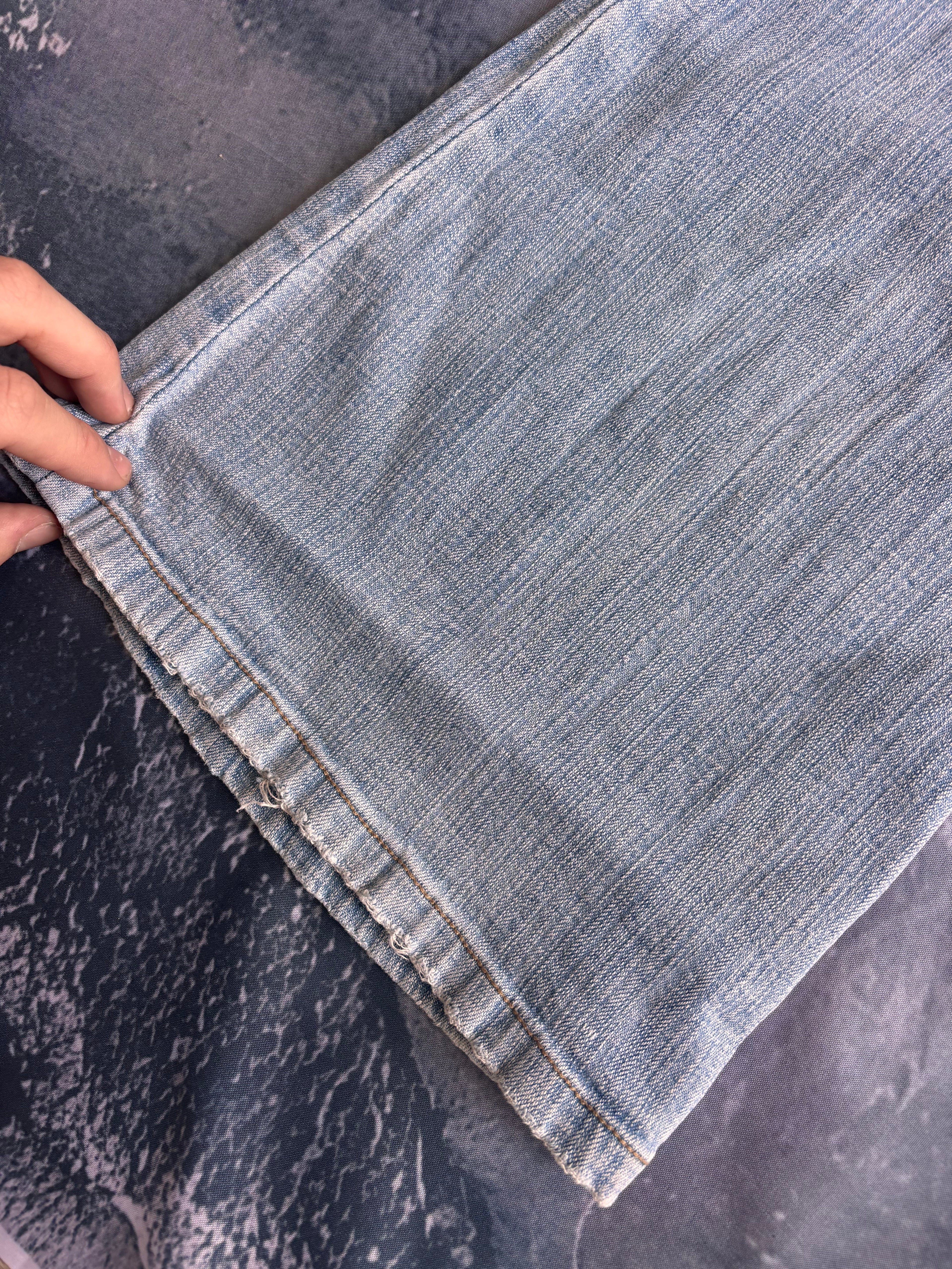 Jeans spodnie Y2K low waist bootcut vintage retro straight leg z ozdobnymi kieszeniami
