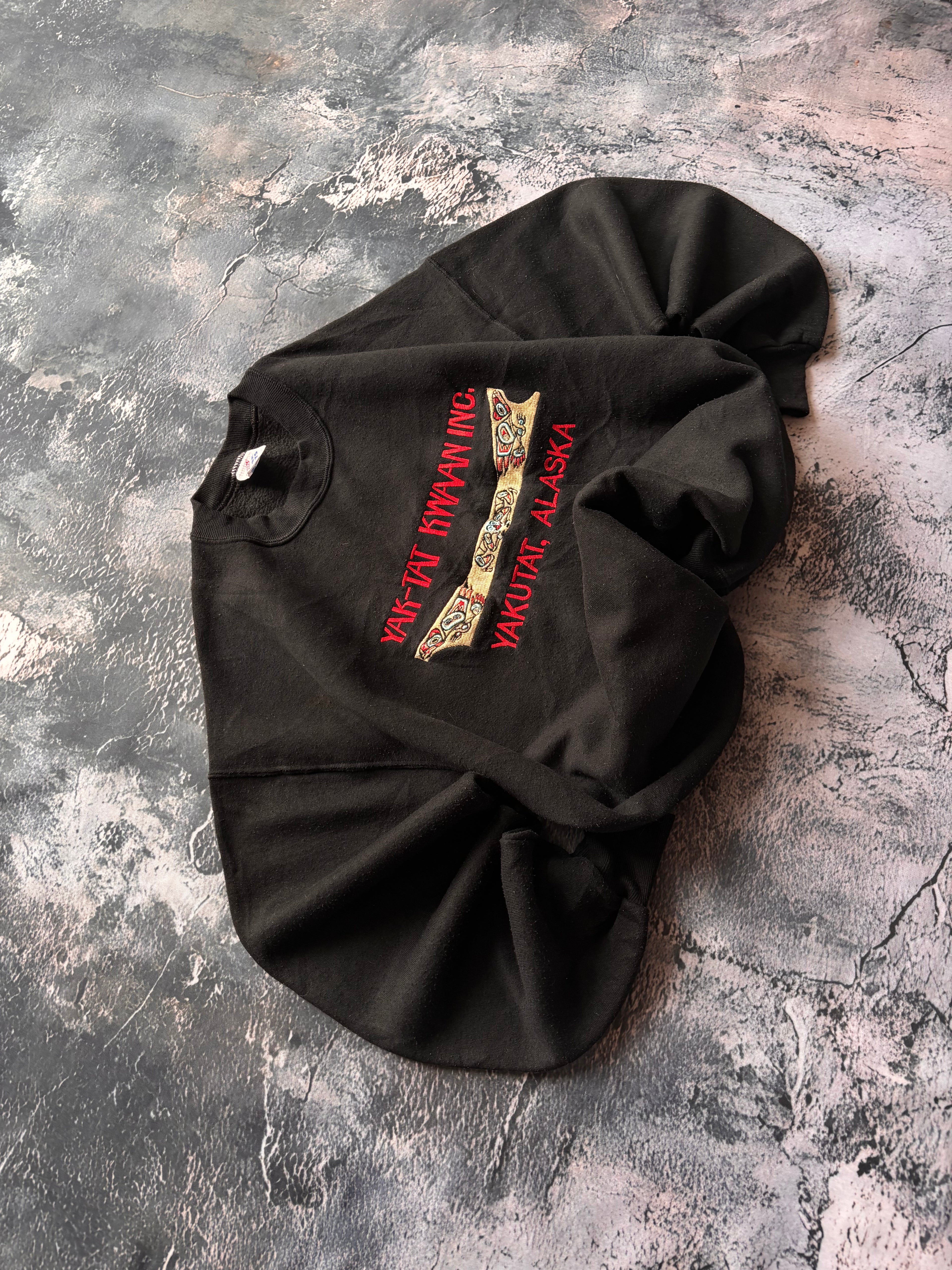 Bluza crewneck czarna oversize vintage oldschool retro 90s streetwear basic