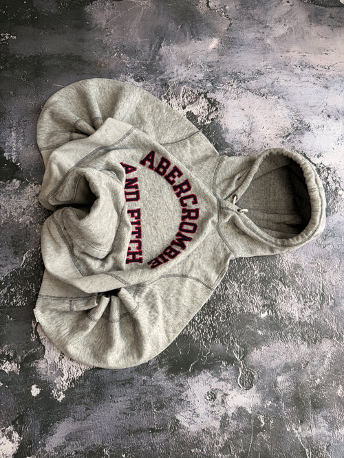 BLUZA HOODIE SZARA ABERCROMBIE AMERICAN STREETWEAR 90S
