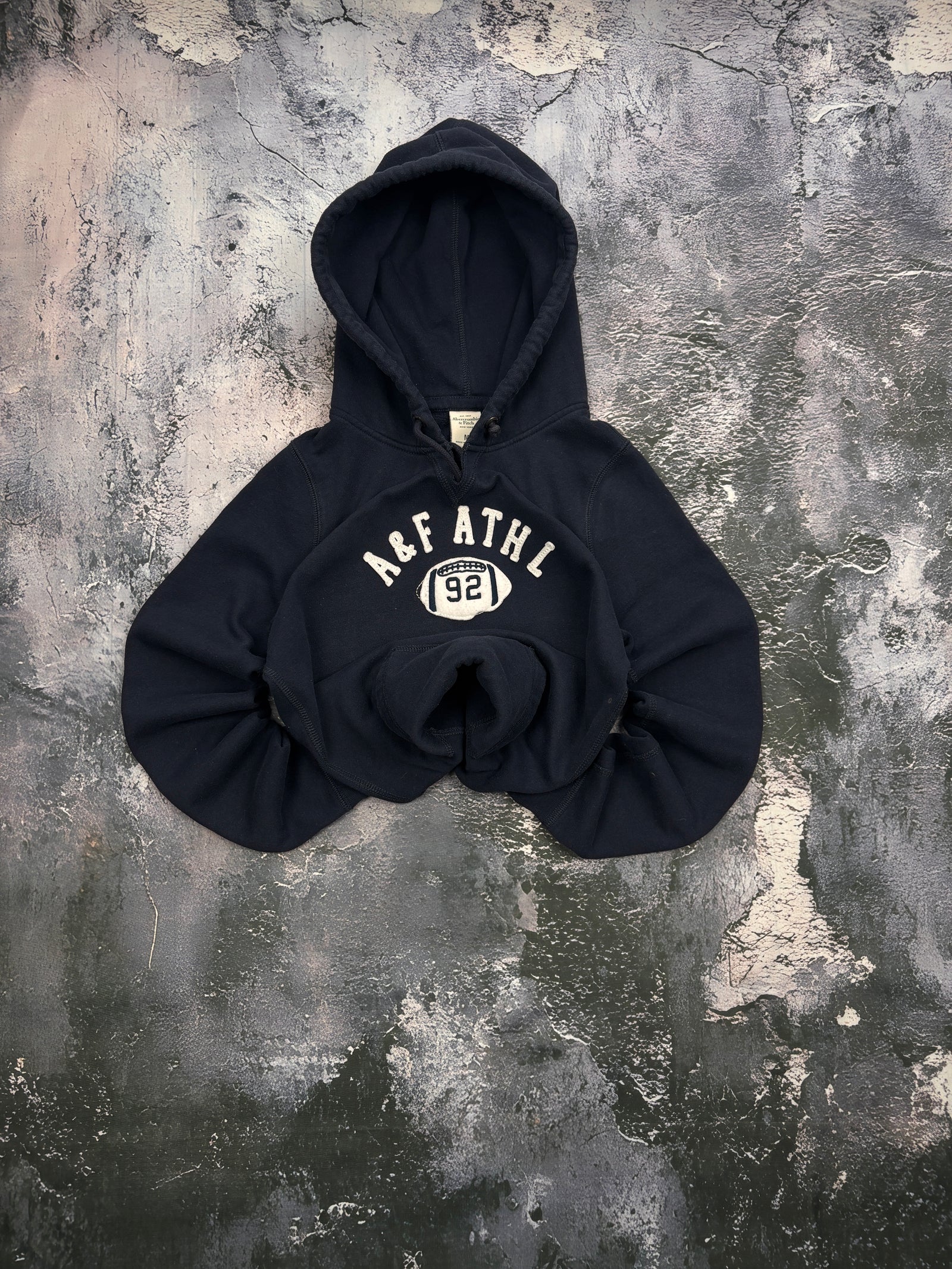 BLUZA HOODIE ABERCROMBIE FOOTBALL VINTAGE GRANAT