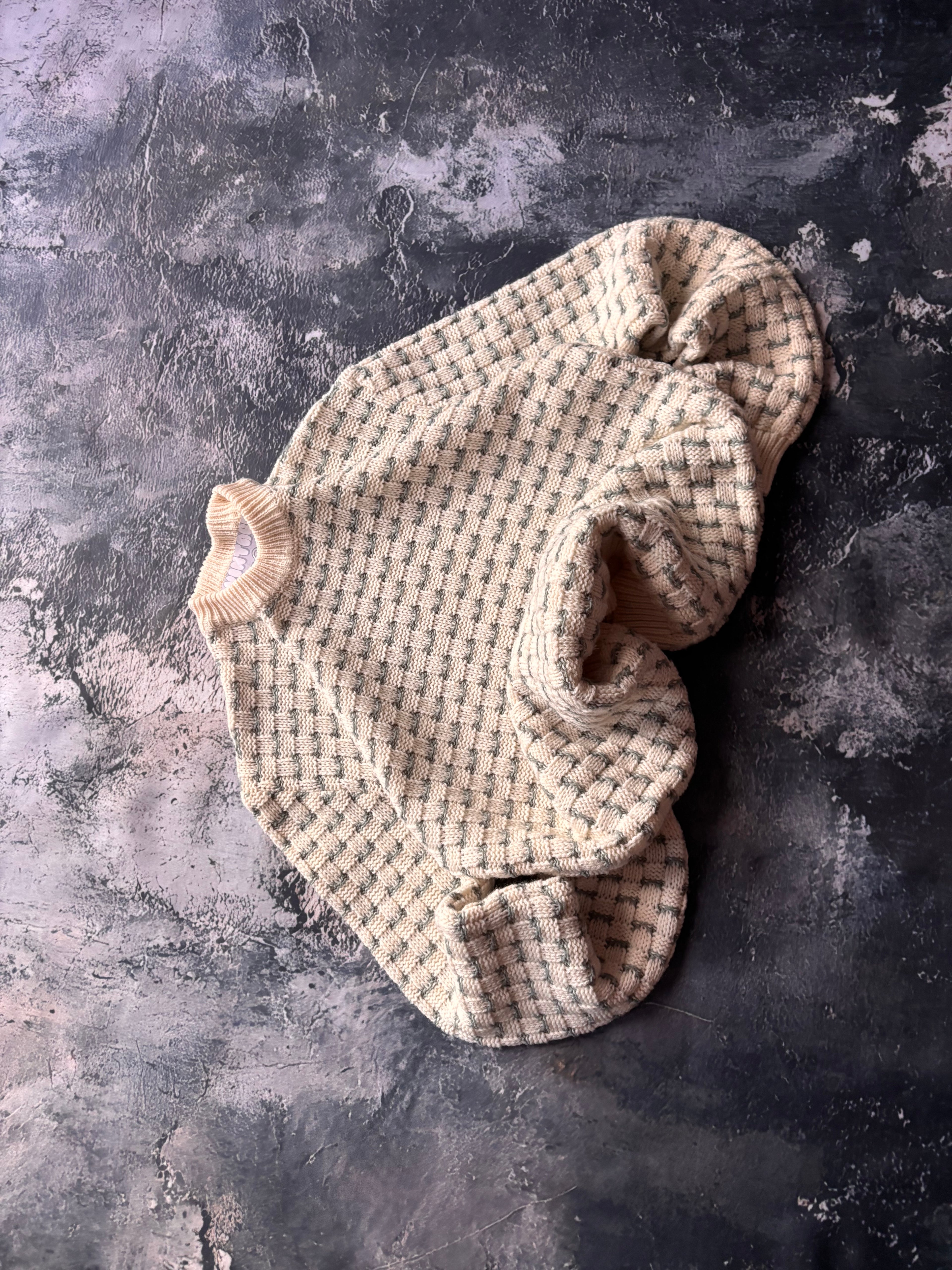 sweter biały wełna