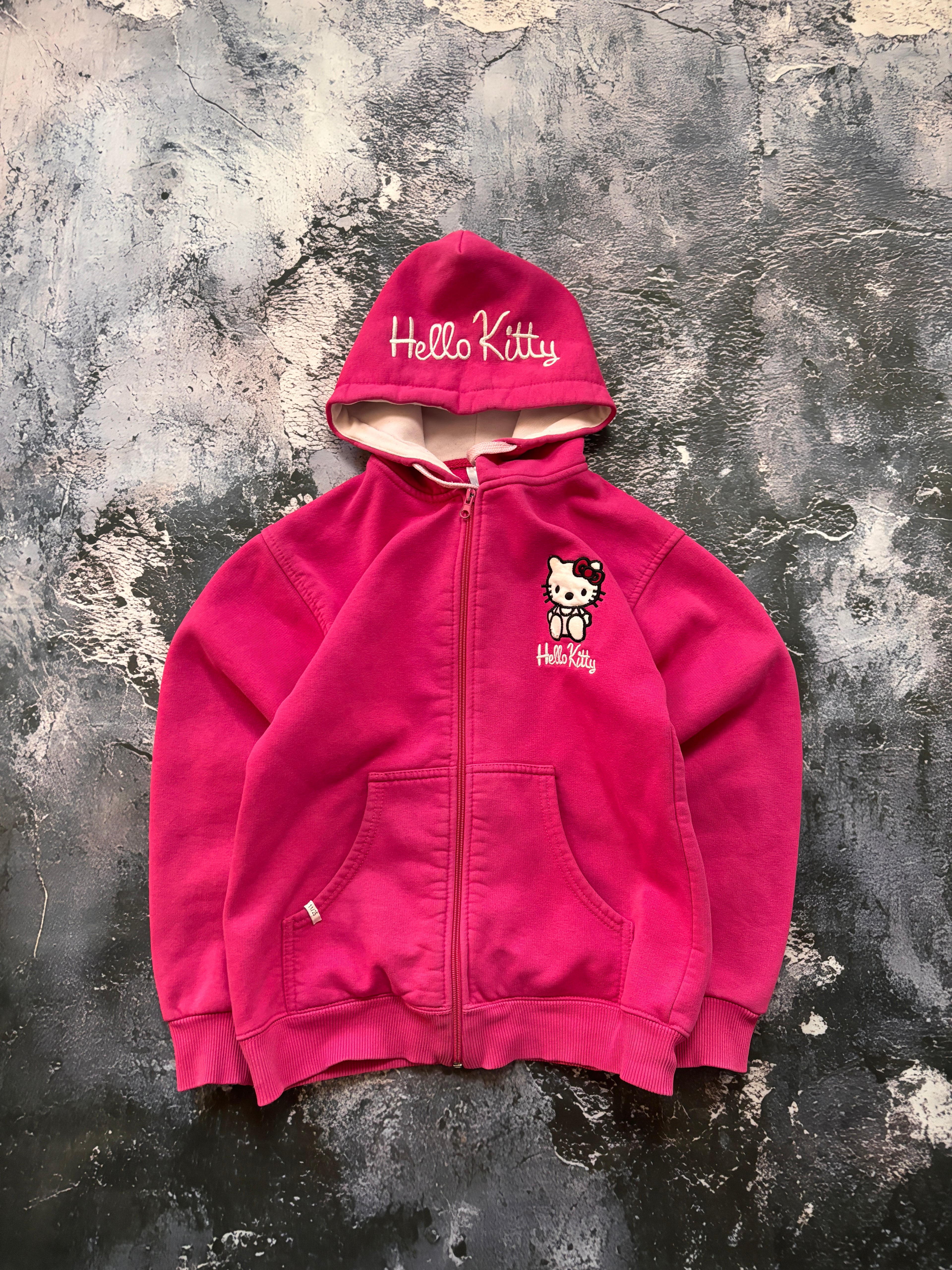 bluza hoodie zip pink HELLO KITTY HAFT unikat vintage