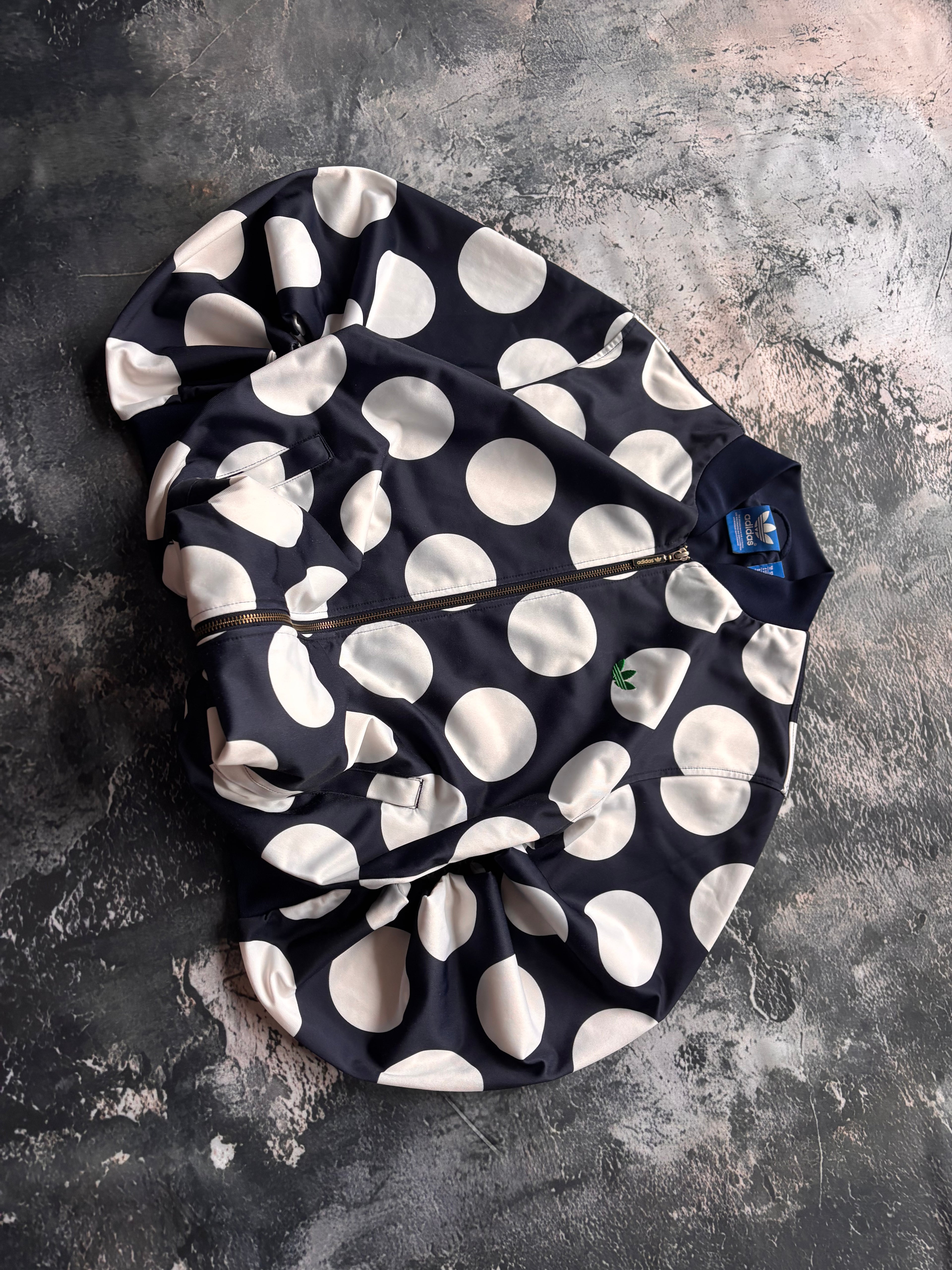 bluza zip w kropki adidas granatowa viralowa tiktok oversize