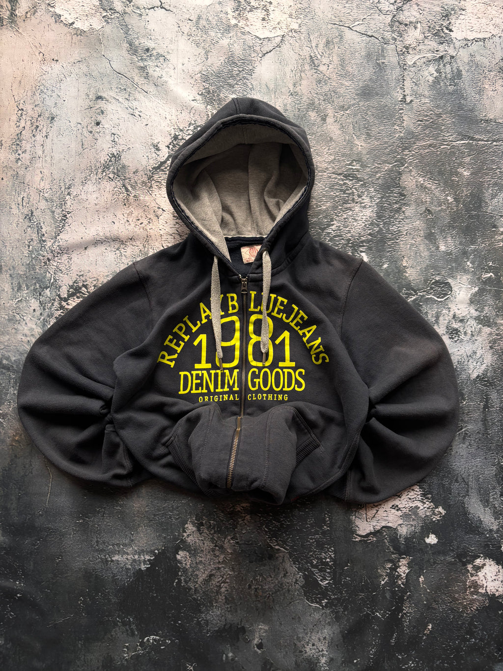 bluza hoodie zip 1981 granatowa vintage