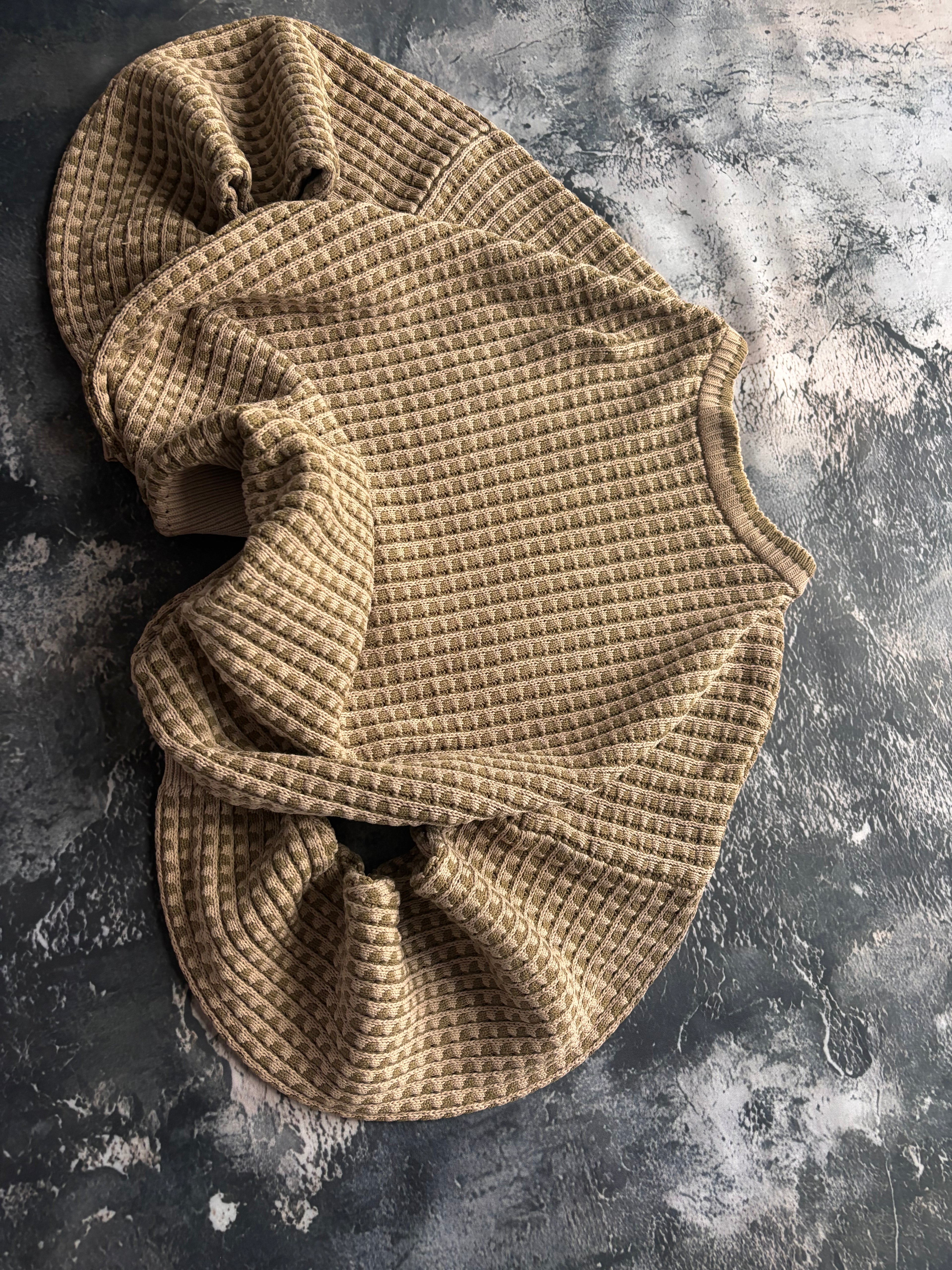 sweter bawełniany beżowy oversize texture