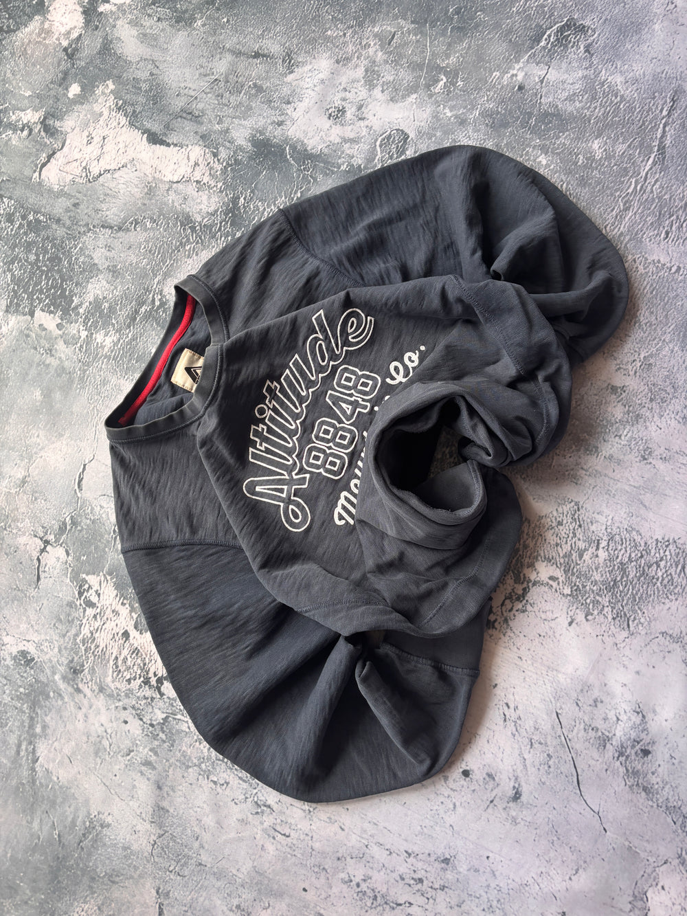 BLUZA HOODIE EFEKT SPRANIA HAFT UNIKAT GRANAT  BAGGY