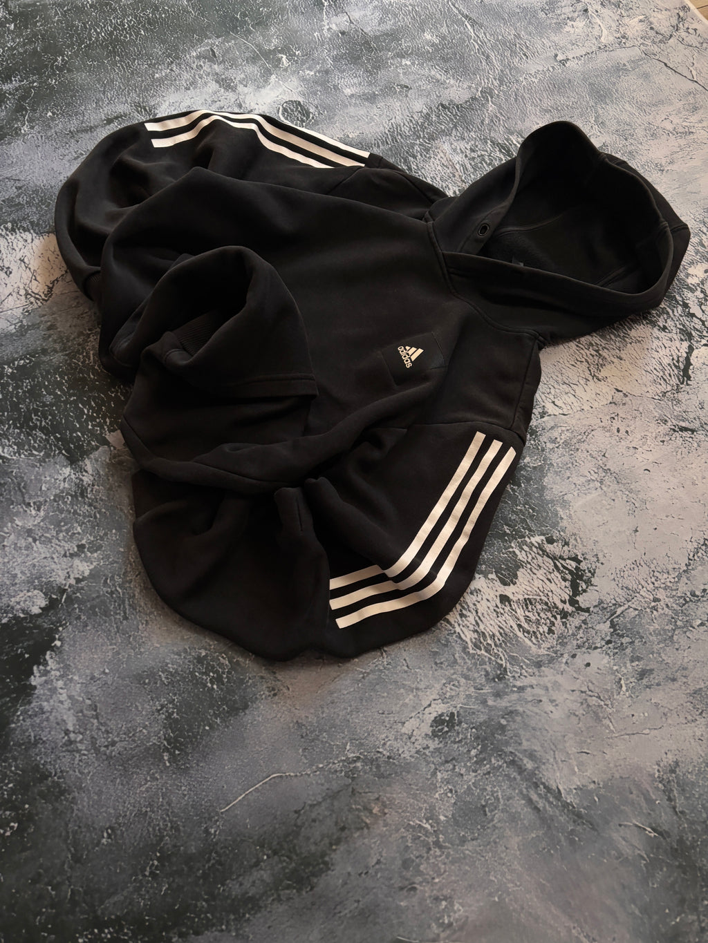 bluza hoodie basic Adidas logo w paski