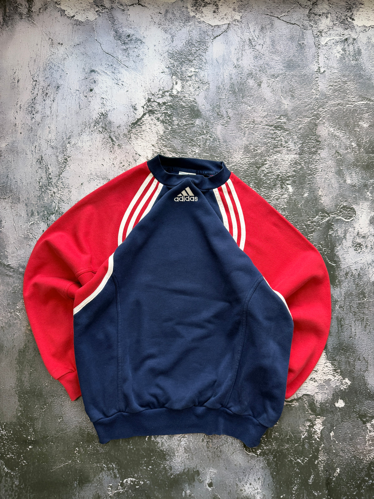 BLUZA CREWNECK GRANATOWO CZERWONY AMERICAN STREETWEAR VINTAGE 90S