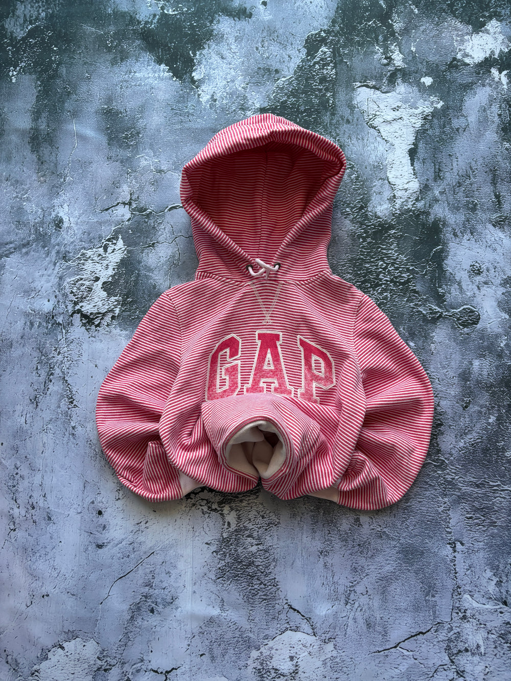 BLUZA HOODIE GAP W PASKI PINK PROSTY KRÓJ