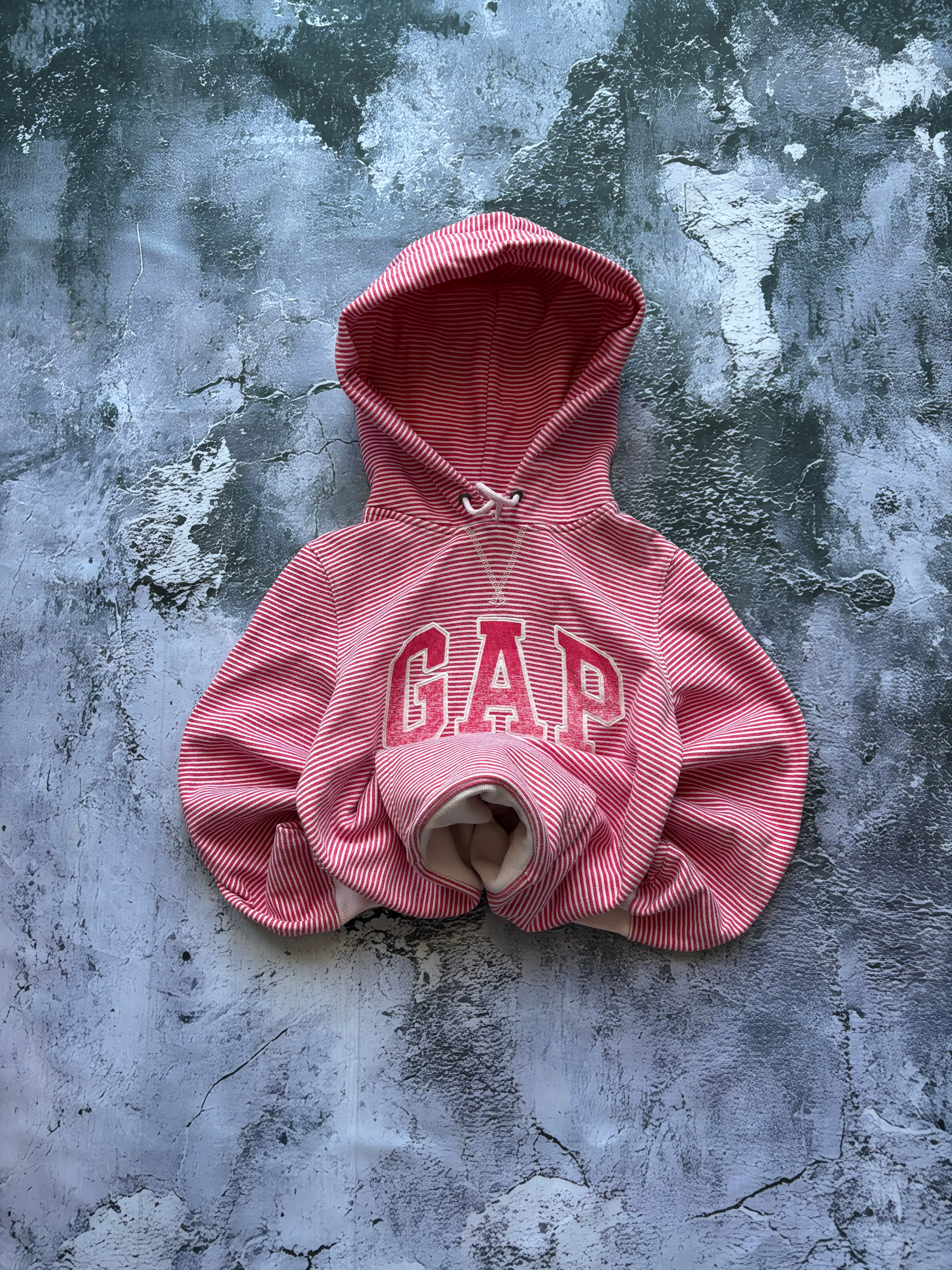 BLUZA HOODIE GAP W PASKI PINK PROSTY KRÓJ