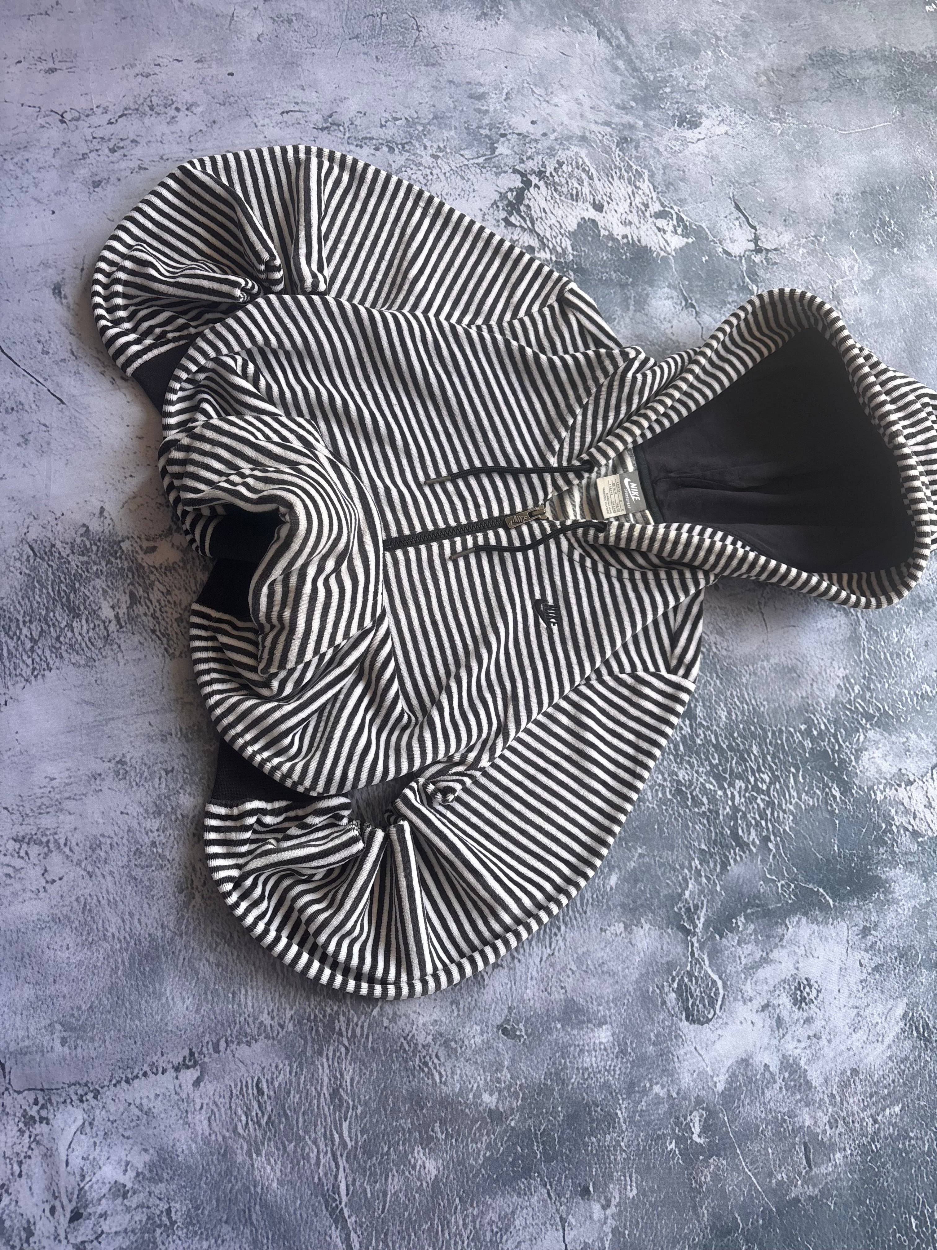 Bluza hoodie oversize w stylu vintage oldschool retro streetwear Nike welurowa paski