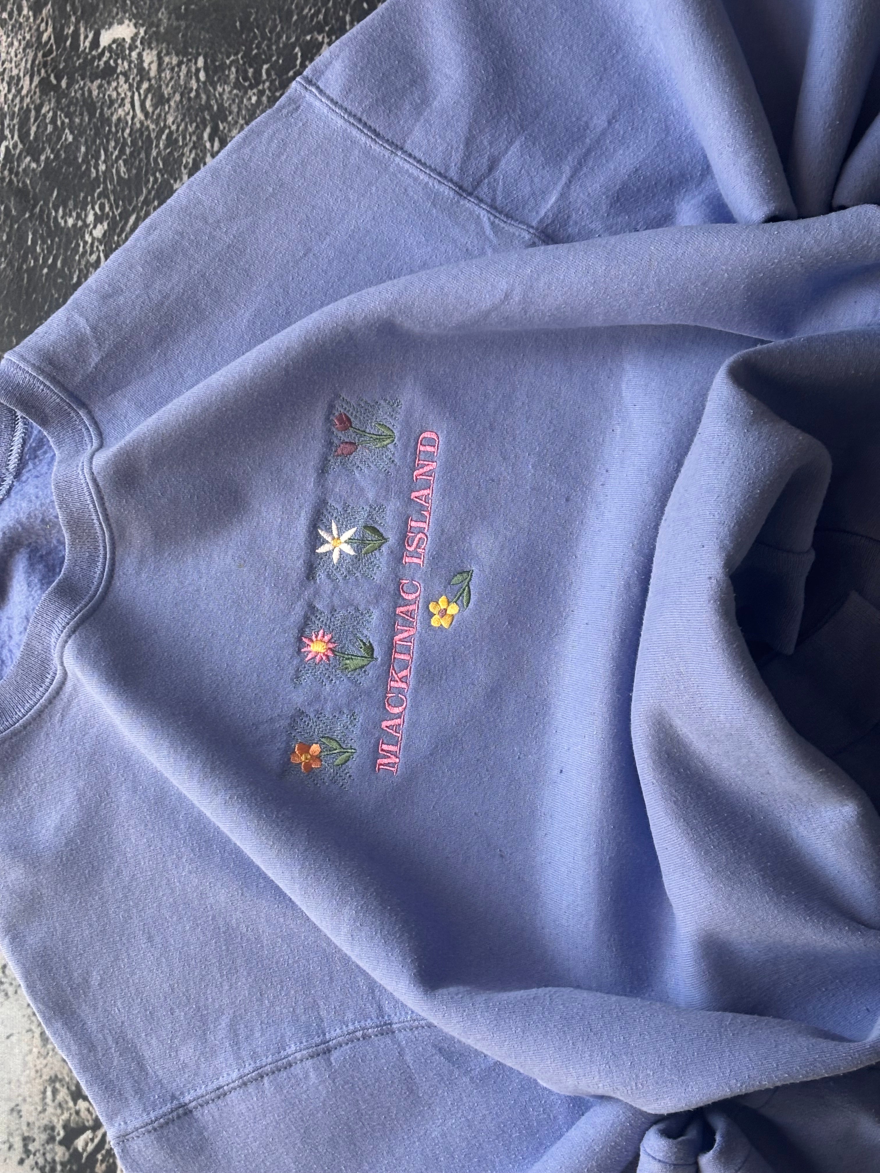 bluza crewneck MACKINACISLAND vintage retro lata 90 haft