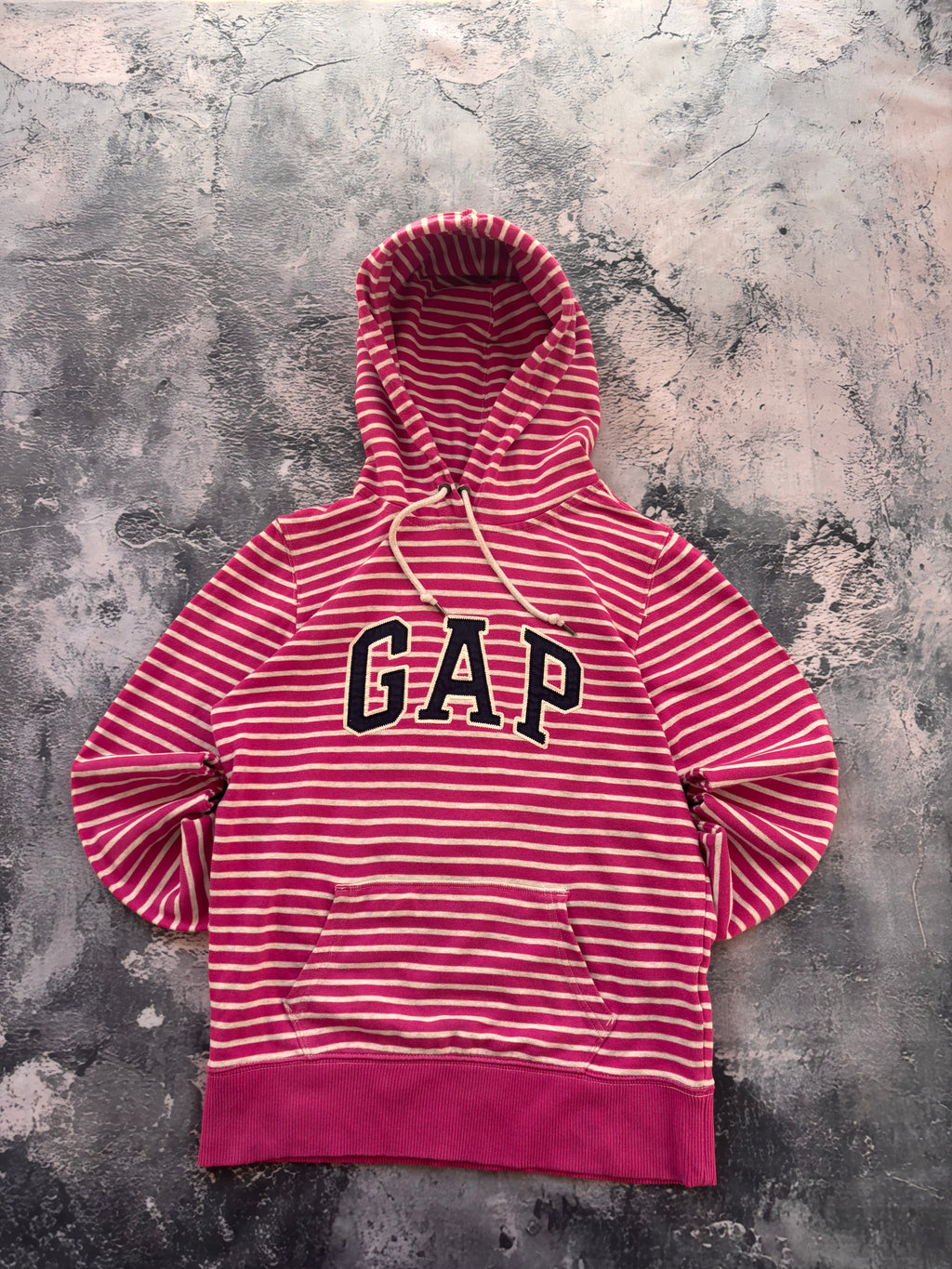 Bluza hoodie GAP paski różowa oversize vintage oldschool retro 90s streetwear