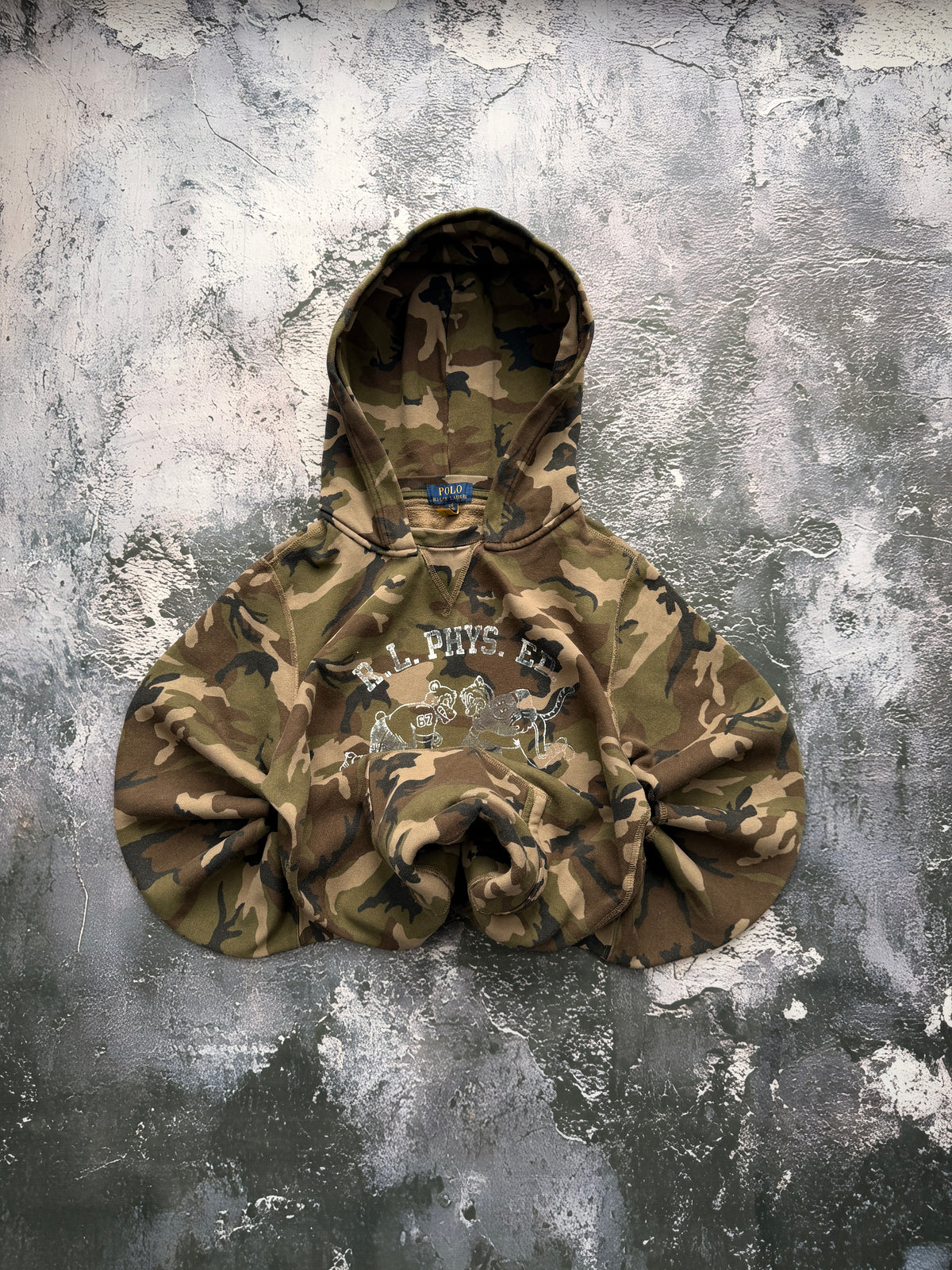 Bluza Ralph Lauren moro z kapturem i nadrukiem — zdjęcie główne, bluza złożona w bombkę