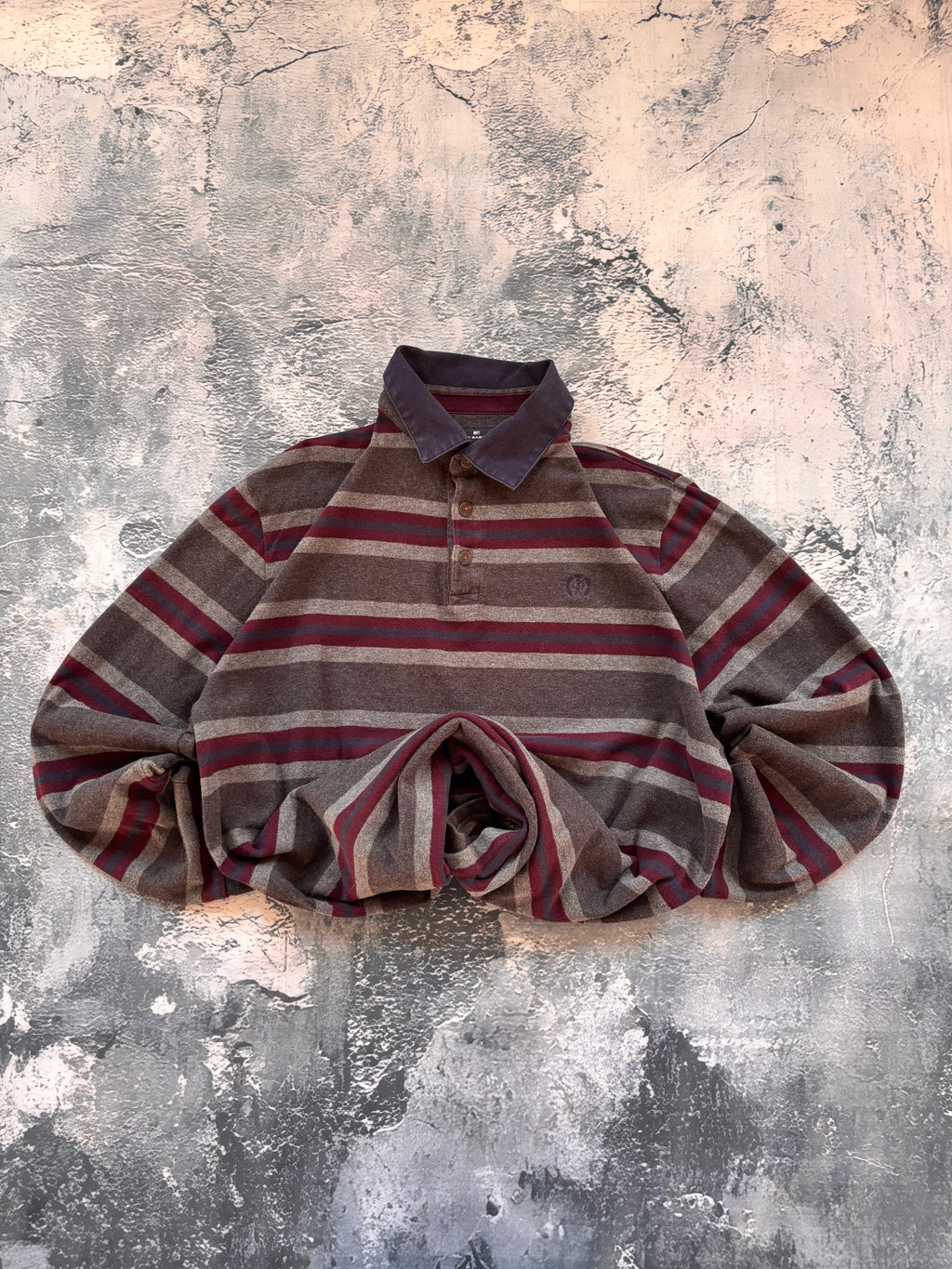 Koszulka longsleeve szaro bordowa