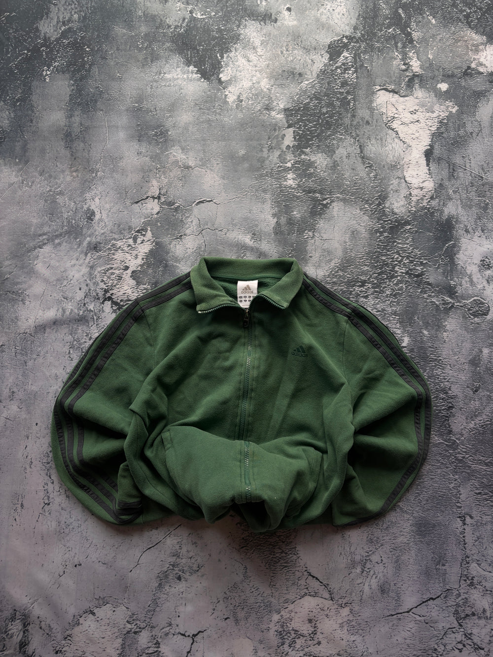 BLUZA ZIP HOODIE ADIDAS CIEMNOZIELONA UNIKAT OVERSIZE