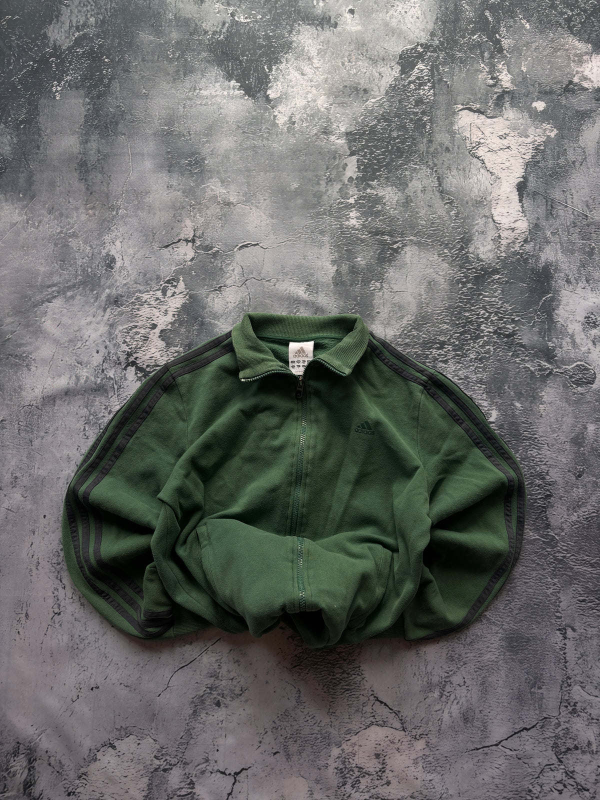 BLUZA ZIP HOODIE ADIDAS CIEMNOZIELONA UNIKAT OVERSIZE