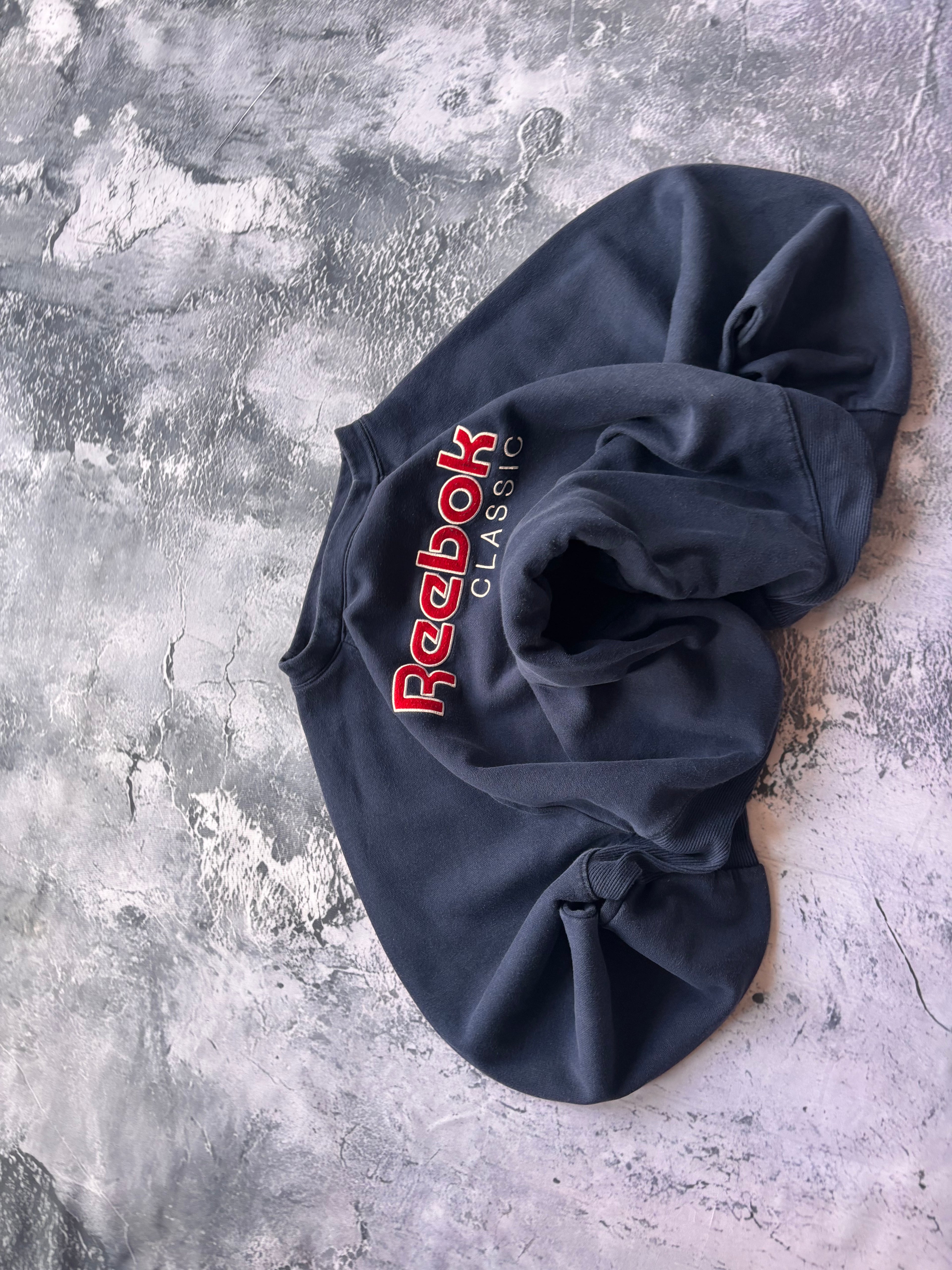 bluza hooodie reebok granatowa vintage usa oversize baggy