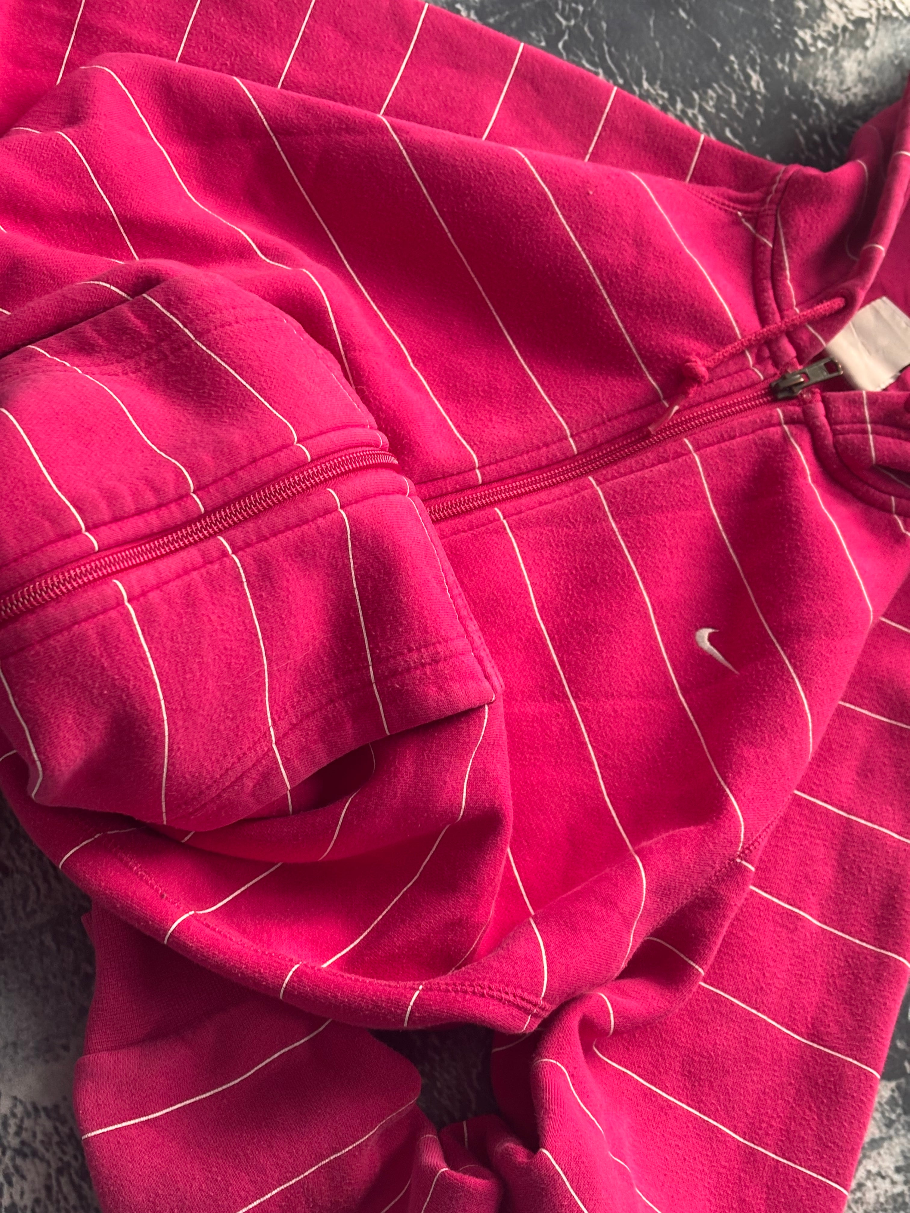 Nike zip prosty kroj w paski pink