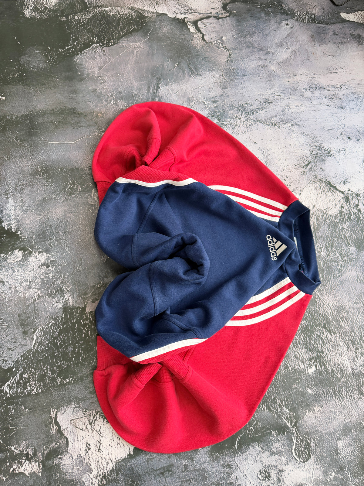 BLUZA CREWNECK GRANATOWO CZERWONY AMERICAN STREETWEAR VINTAGE 90S
