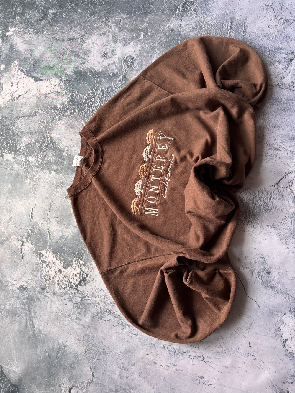 Bluza crewneck oversize baggy w stylu vintage oldschool retro 90s california monterey brown