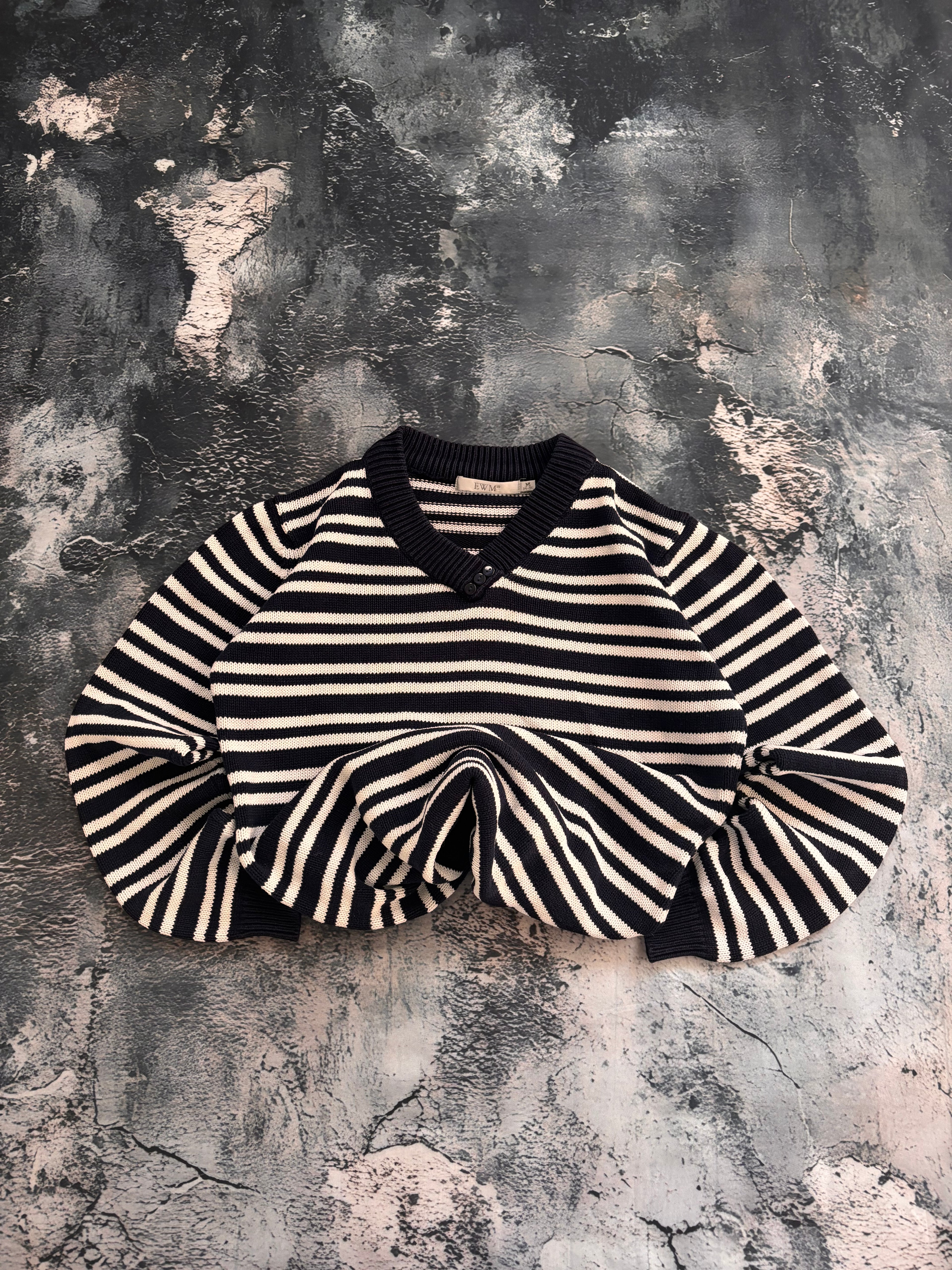 Sweter czarno biały w paski 100% bawełna